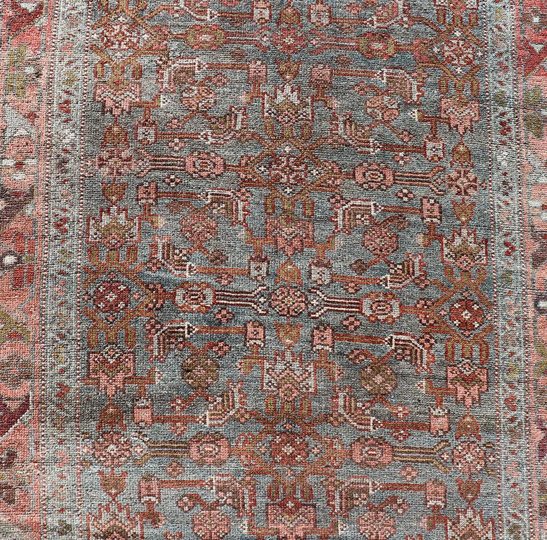 All Over Herati Antiker Persischer Kurdischer Läufer mit Sub-Geometrischem Design im Angebot 4