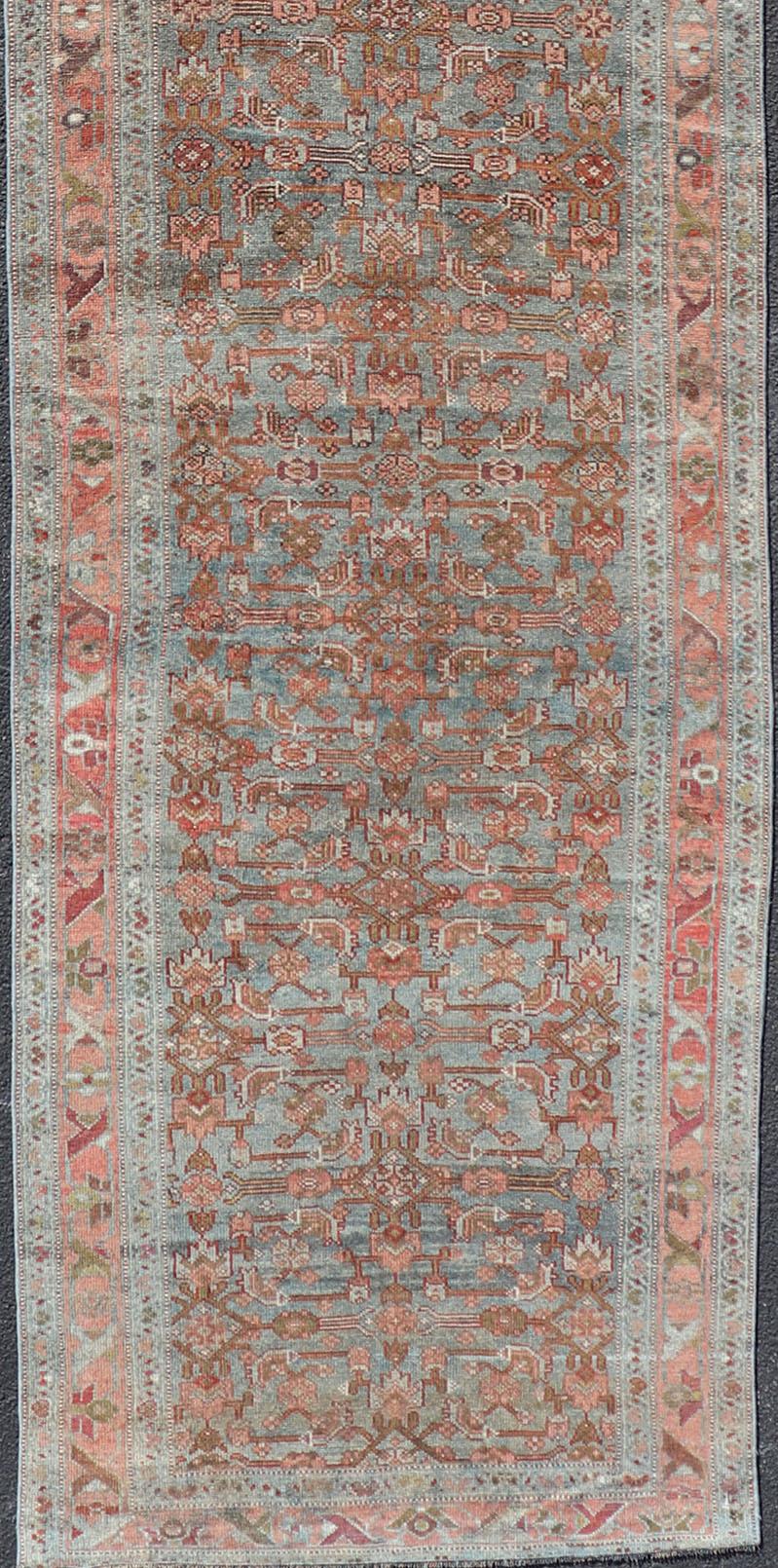 All Over Herati Antiker Persischer Kurdischer Läufer mit Sub-Geometrischem Design im Zustand „Gut“ im Angebot in Atlanta, GA