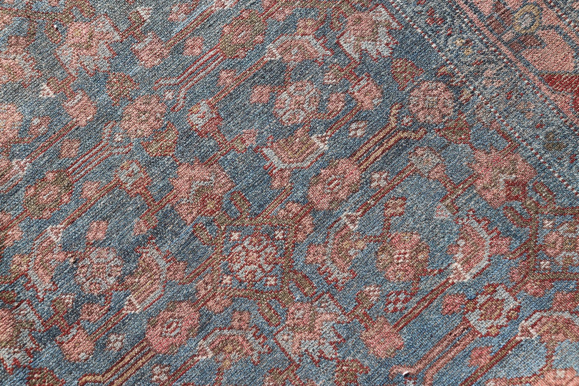 All Over Herati Antiker Persischer Kurdischer Läufer mit Sub-Geometrischem Design (20. Jahrhundert) im Angebot