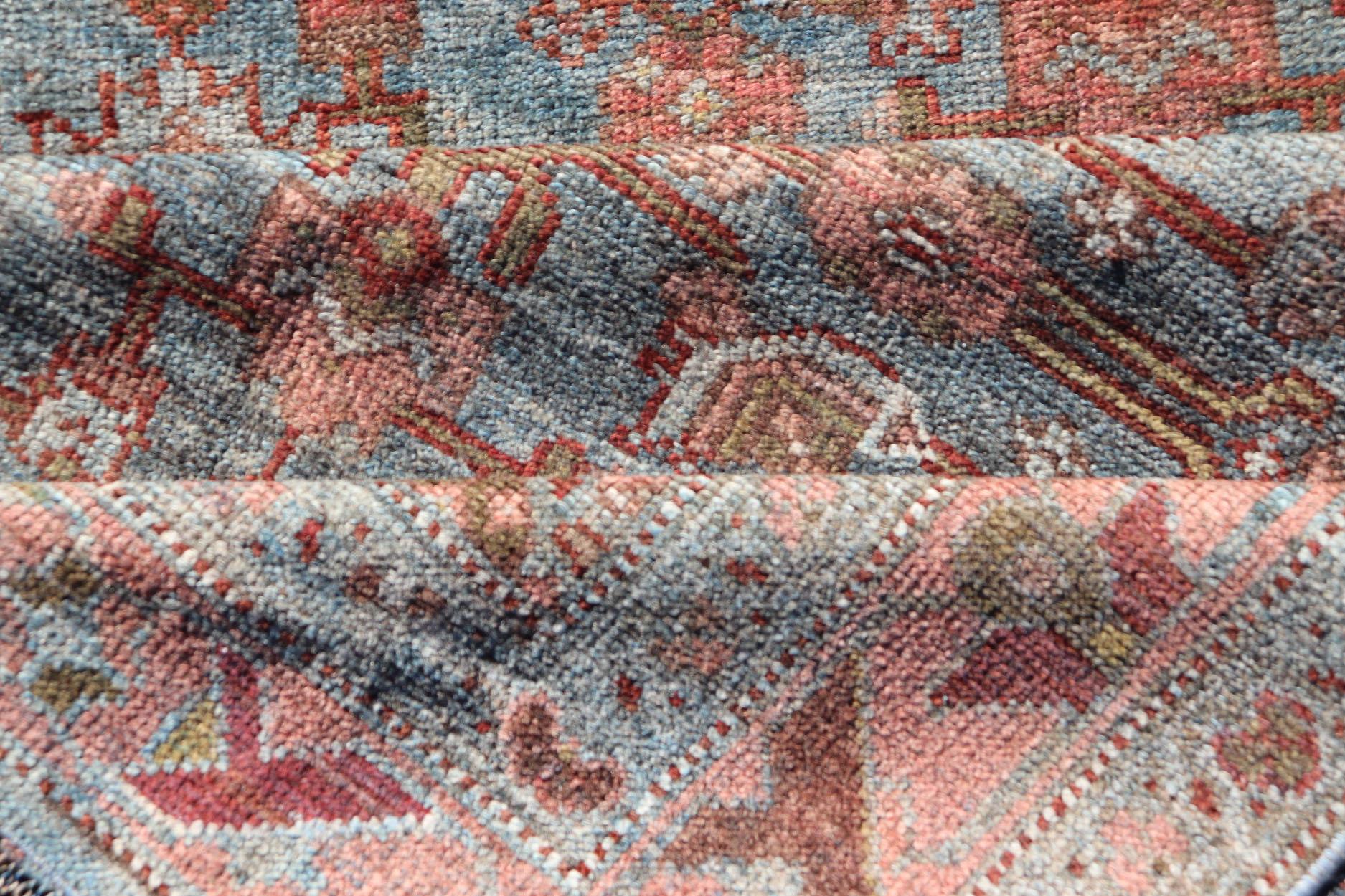 All Over Herati Antiker Persischer Kurdischer Läufer mit Sub-Geometrischem Design (Wolle) im Angebot