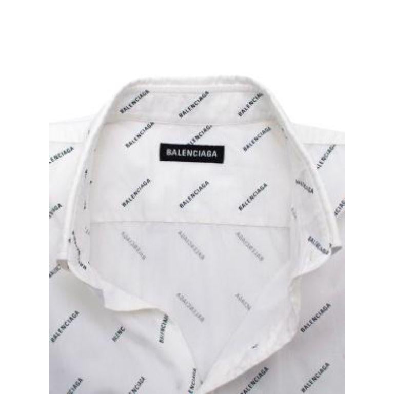 All Over Logo Print Cotton Shirt For Sale 4