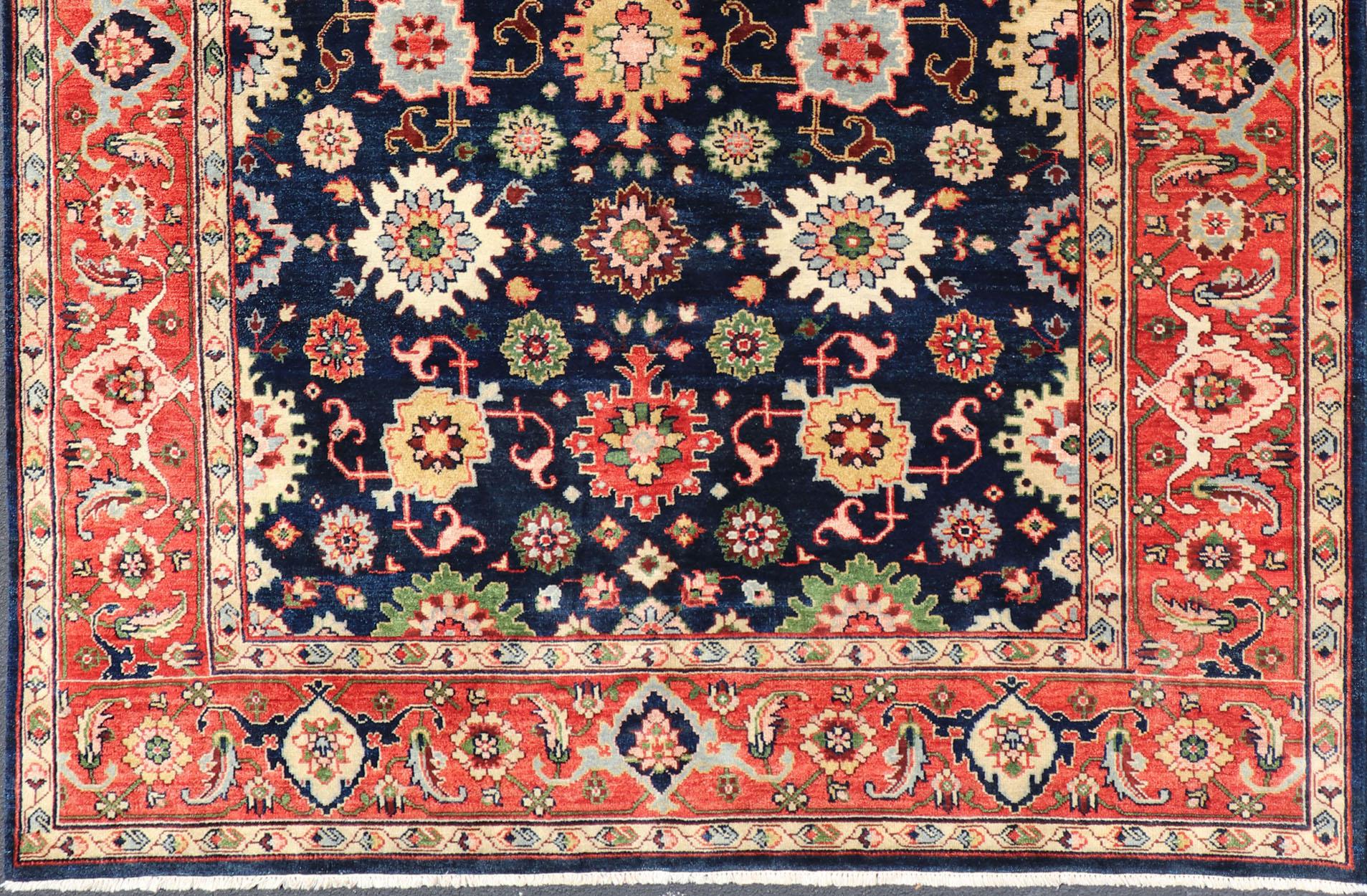 Keivan Woven Arts Sultanabad-Mahal Design in All-Over Floral Hand-Knotted Carpet For Sale 5