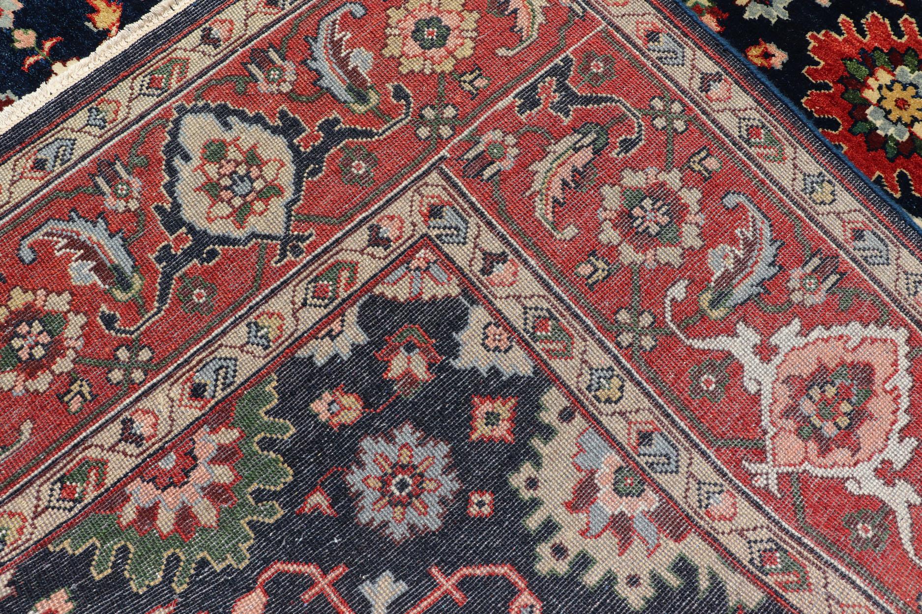Keivan Woven Arts Sultanabad-Mahal Design in All-Over Floral Hand-Knotted Carpet For Sale 6