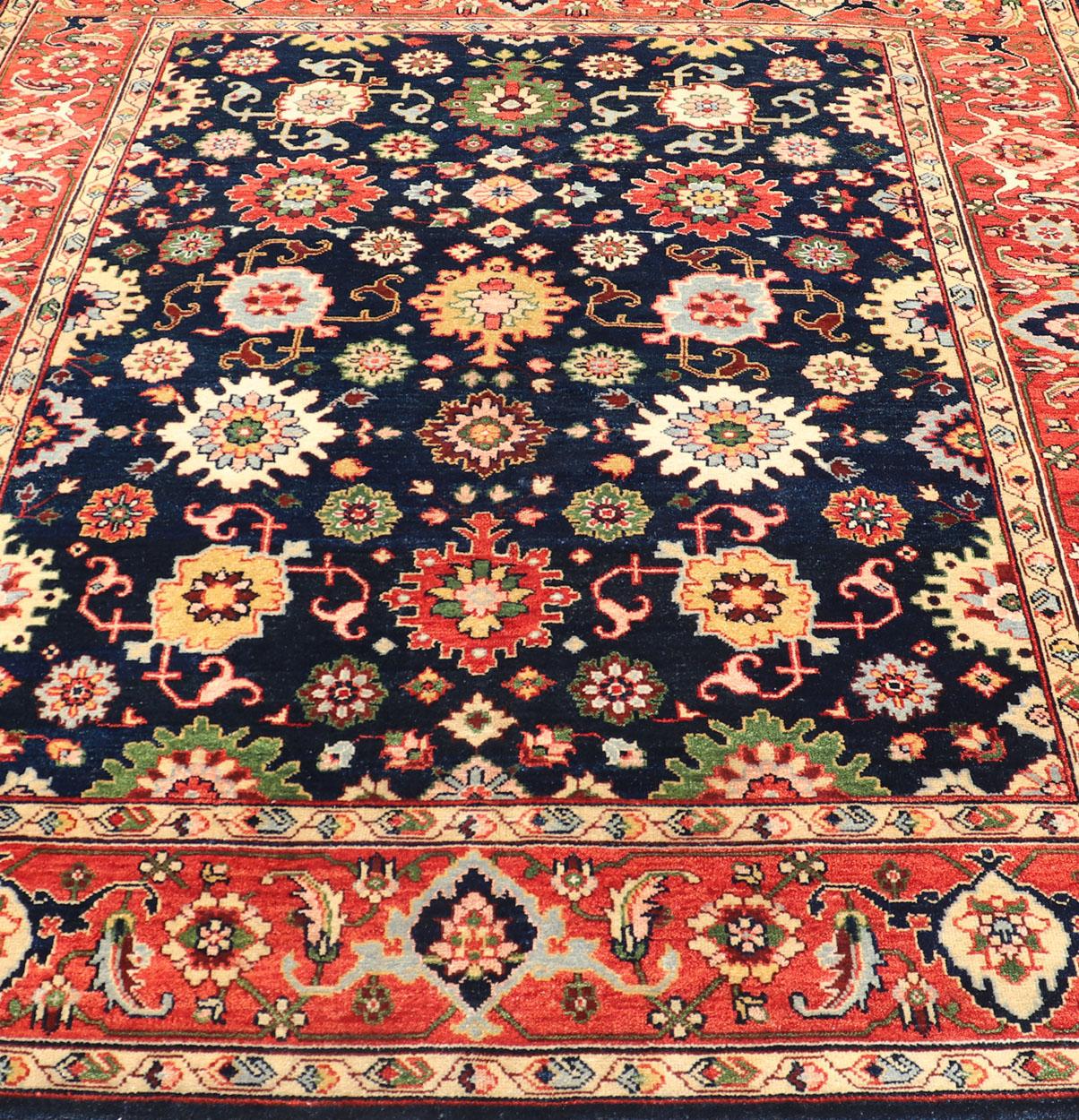 Keivan Woven Arts Sultanabad-Mahal Design in All-Over Floral Hand-Knotted Carpet For Sale 9