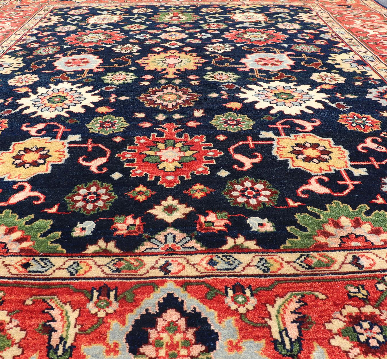 Keivan Woven Arts Sultanabad-Mahal Design in All-Over Floral Hand-Knotted Carpet. 

Measures: 8' x 10' 

Beautiful modern Mahal-Sultanabad hand-knotted wool rug with a Traditional Design. This Mahal-Sultanabad rug has a multi-color accent in a