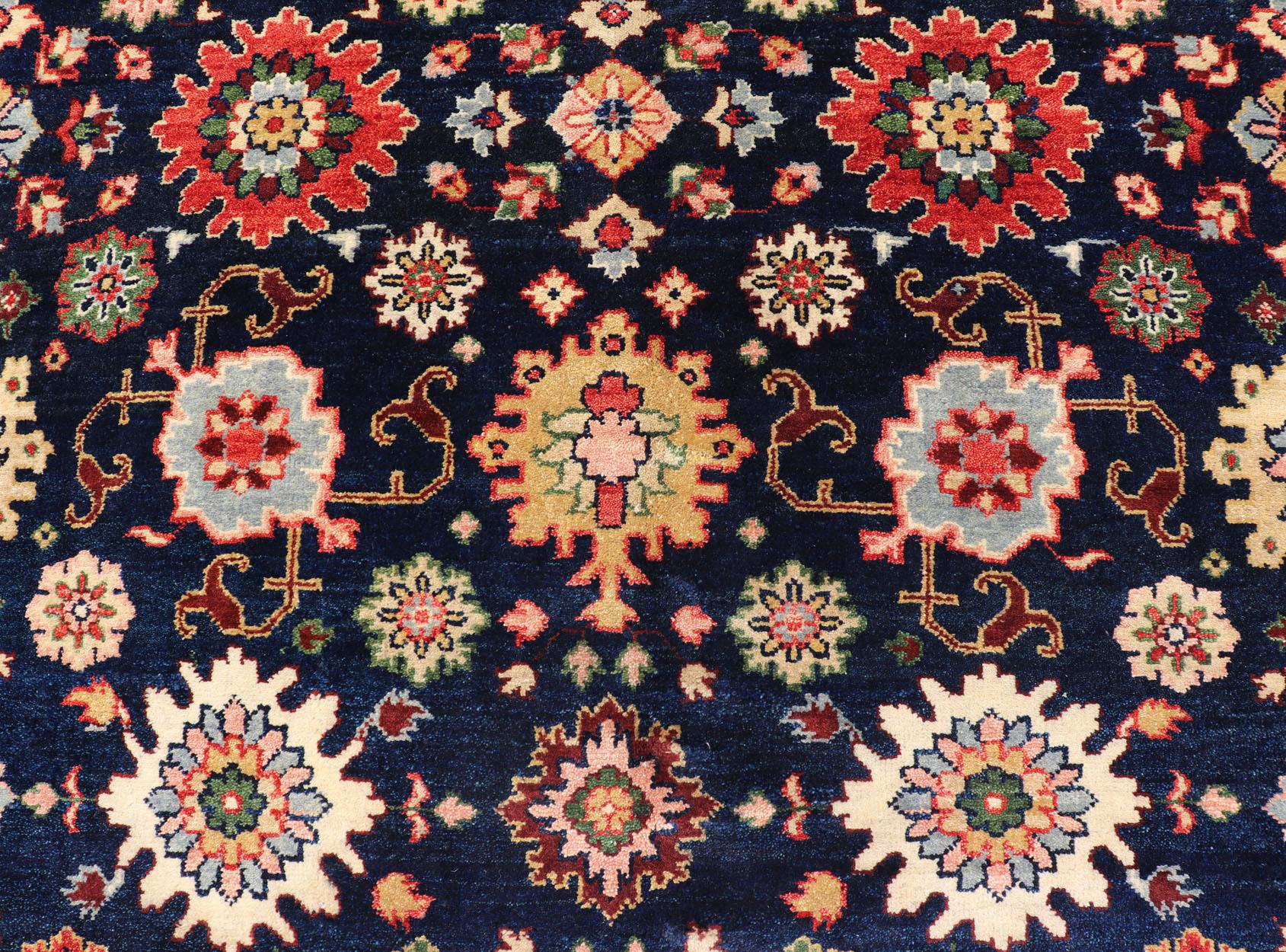 Indian Keivan Woven Arts Sultanabad-Mahal Design in All-Over Floral Hand-Knotted Carpet For Sale