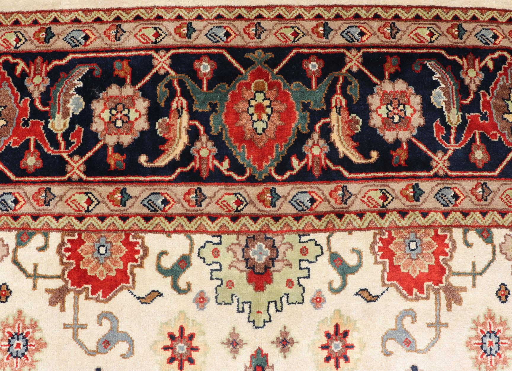 Contemporary All Over Pattern Hand-Knotted Reproduction Sultanabad-Mahal Design For Sale
