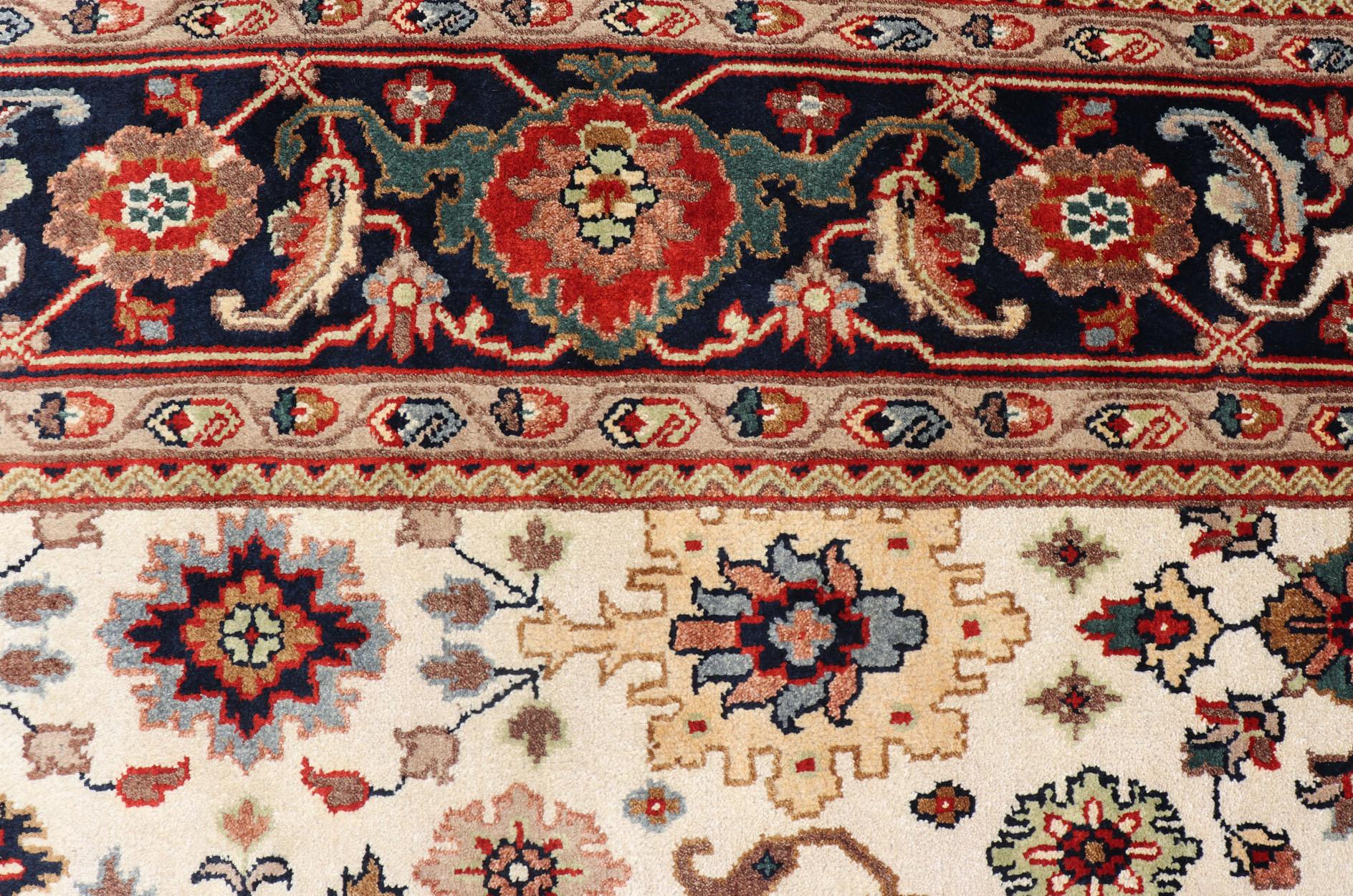 Wool All Over Pattern Hand-Knotted Reproduction Sultanabad-Mahal Design For Sale