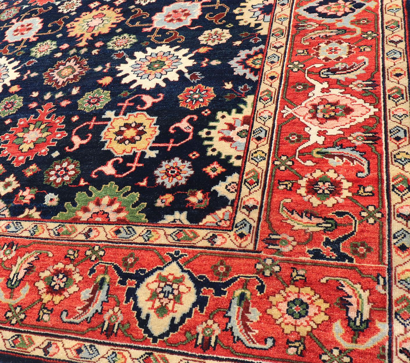 Keivan Woven Arts Sultanabad-Mahal Design in All-Over Floral Hand-Knotted Carpet For Sale 1