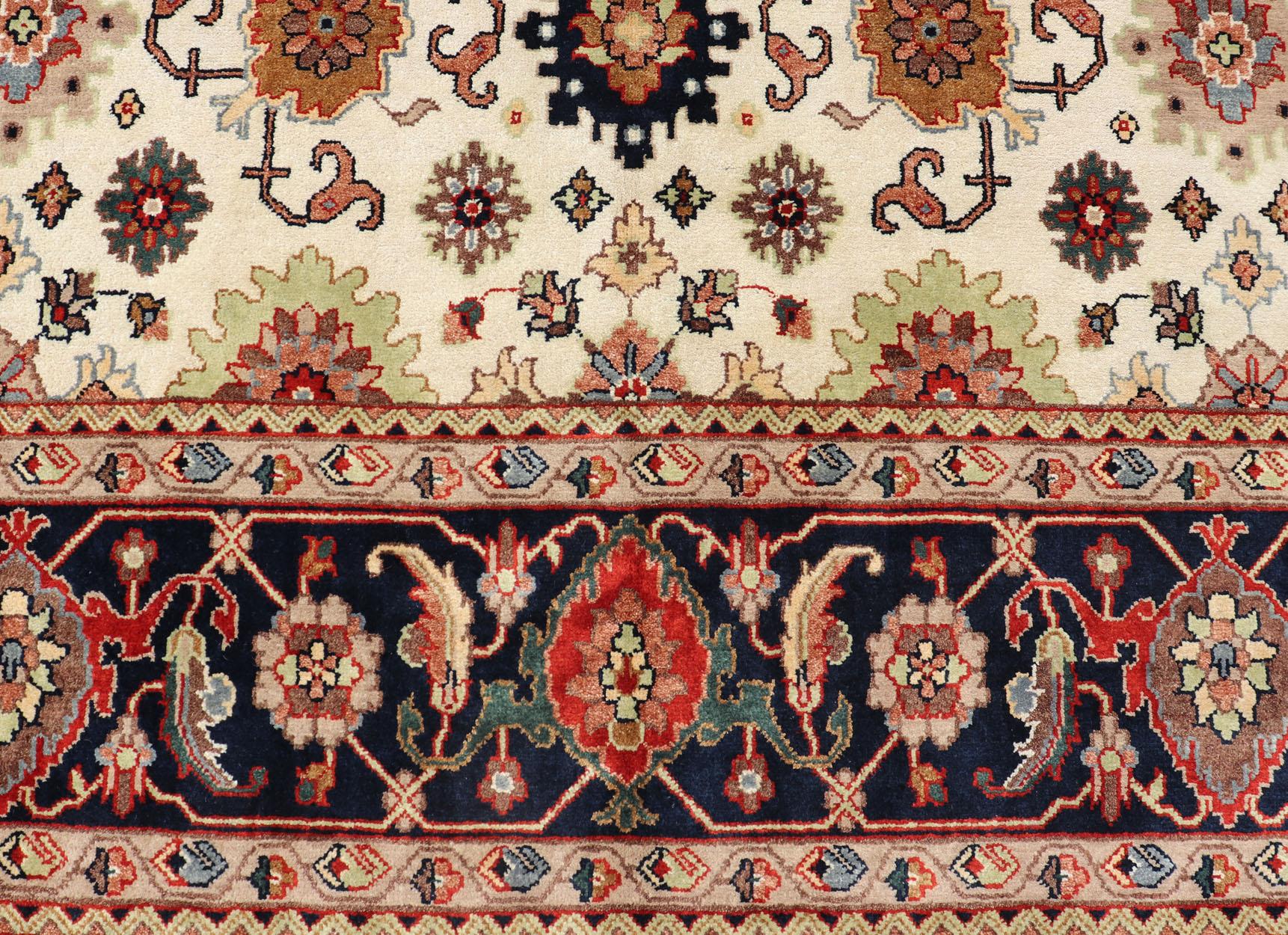 All Over Pattern Hand-Knotted Reproduction Sultanabad-Mahal Design For Sale 2
