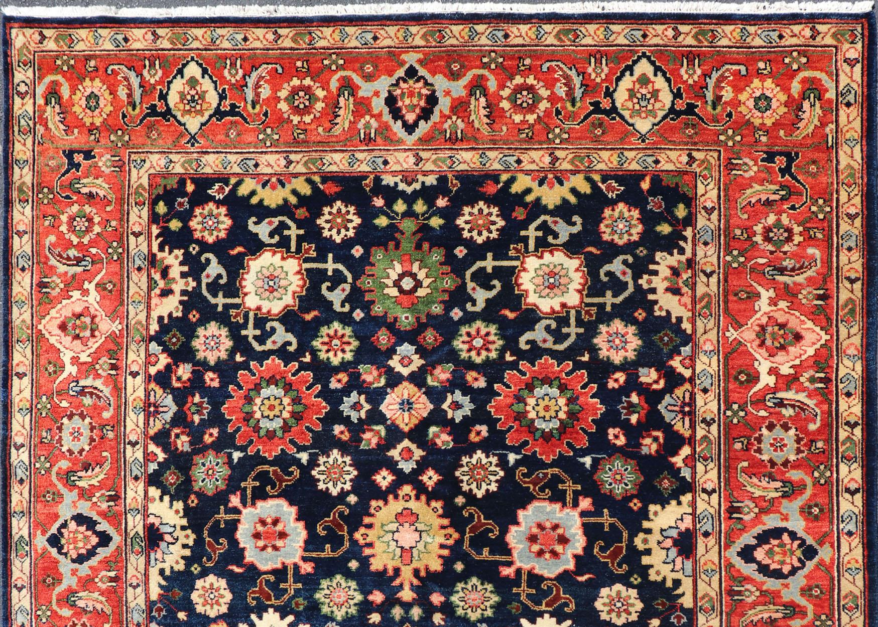 Keivan Woven Arts Sultanabad-Mahal Design in All-Over Floral Hand-Knotted Carpet For Sale 3