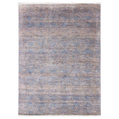 All-Over Transitional Rug in Shades of Blue and Brown