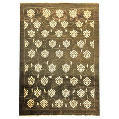 All Over Turkish Area Rug Traditional Carpet Oriental Brown Wool Rug