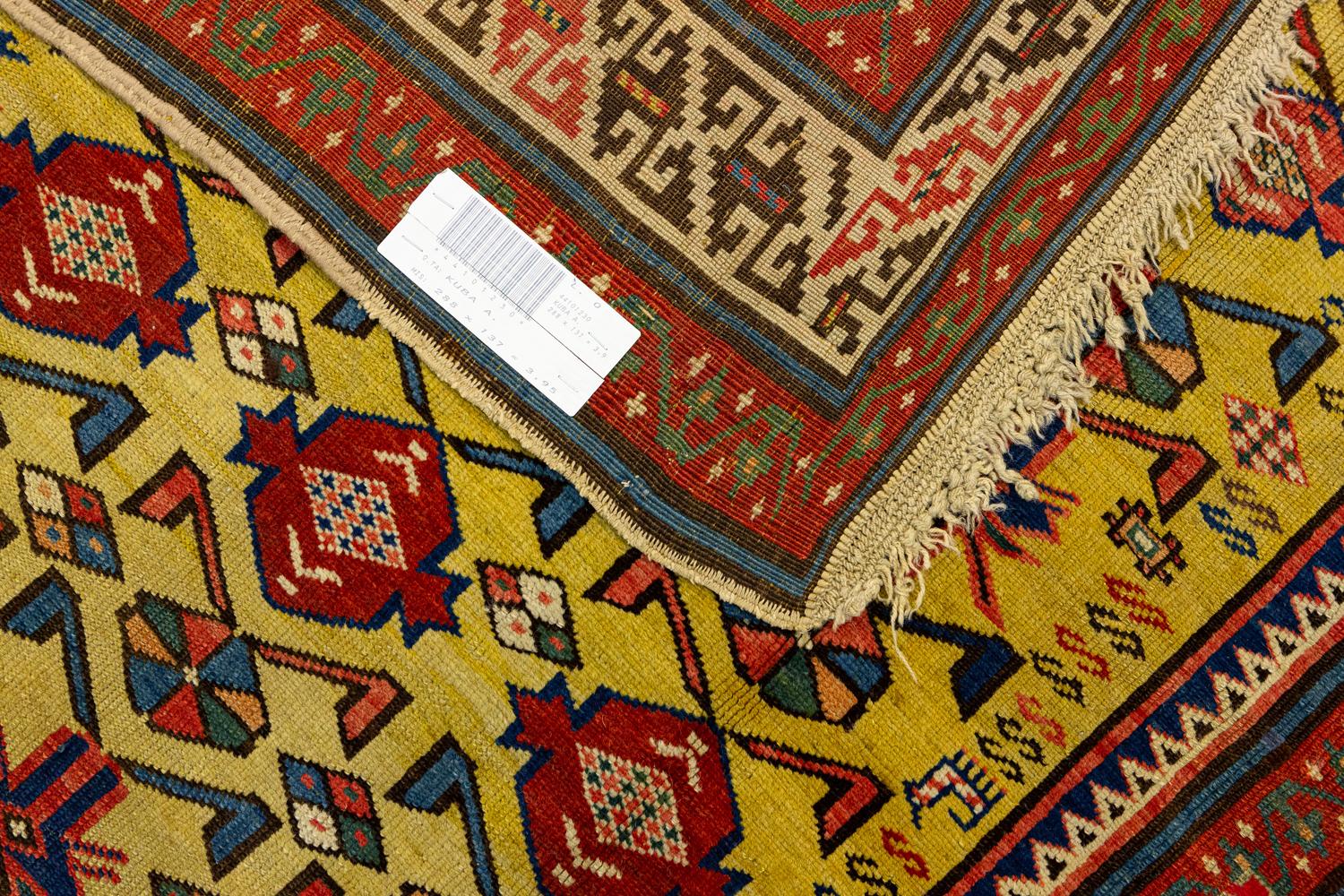 Alfombra Cuacasiana Kuba Rara Suelo Amarillo en venta 2