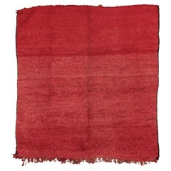 All Red Modern Moroccan Shag Rug