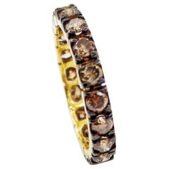 All Round Brown Champagne Diamond Band 18 Karat Gold Ring