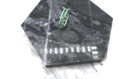All-Rounder Princess Cut Emerald 18 Karat White Gold Band Ring