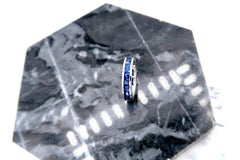 All-Rounder Princess Cut Sapphire 18 Karat White Gold Band Ring