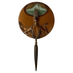 Vintage "All Sails Up" Limited Edition Bronze Hand Mirror by Erté, 1985