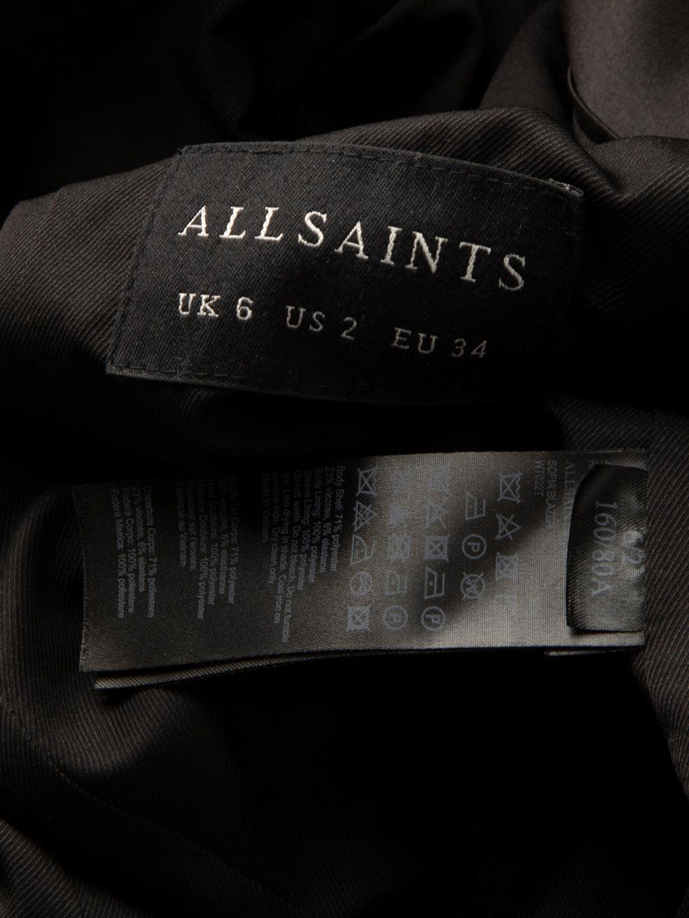 All Saints Blazer noir avec col en satin Taille XS Pour femmes en vente