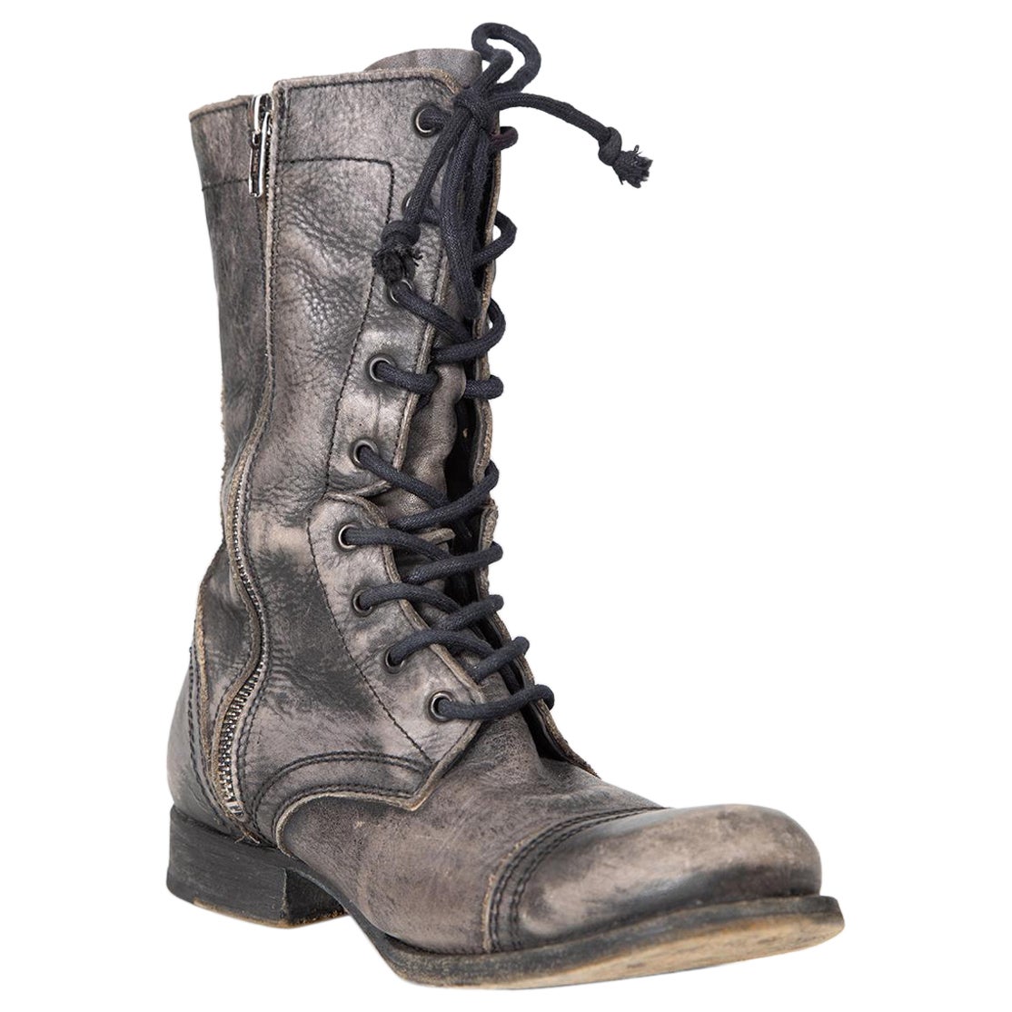 All Saints - Bottes à lacets en cuir noir vieilli - Taille 41
