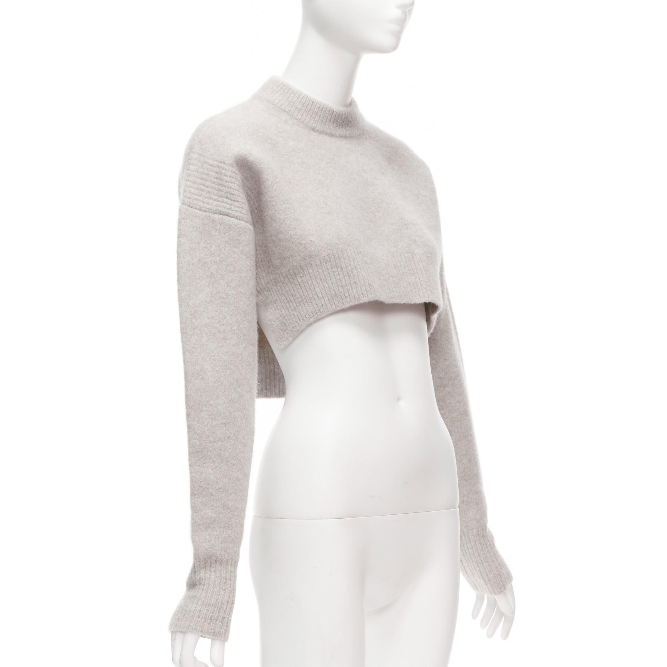 Beige ALL SAINTS Naomi beige laine mélangée col bénitier à manches longues S en vente