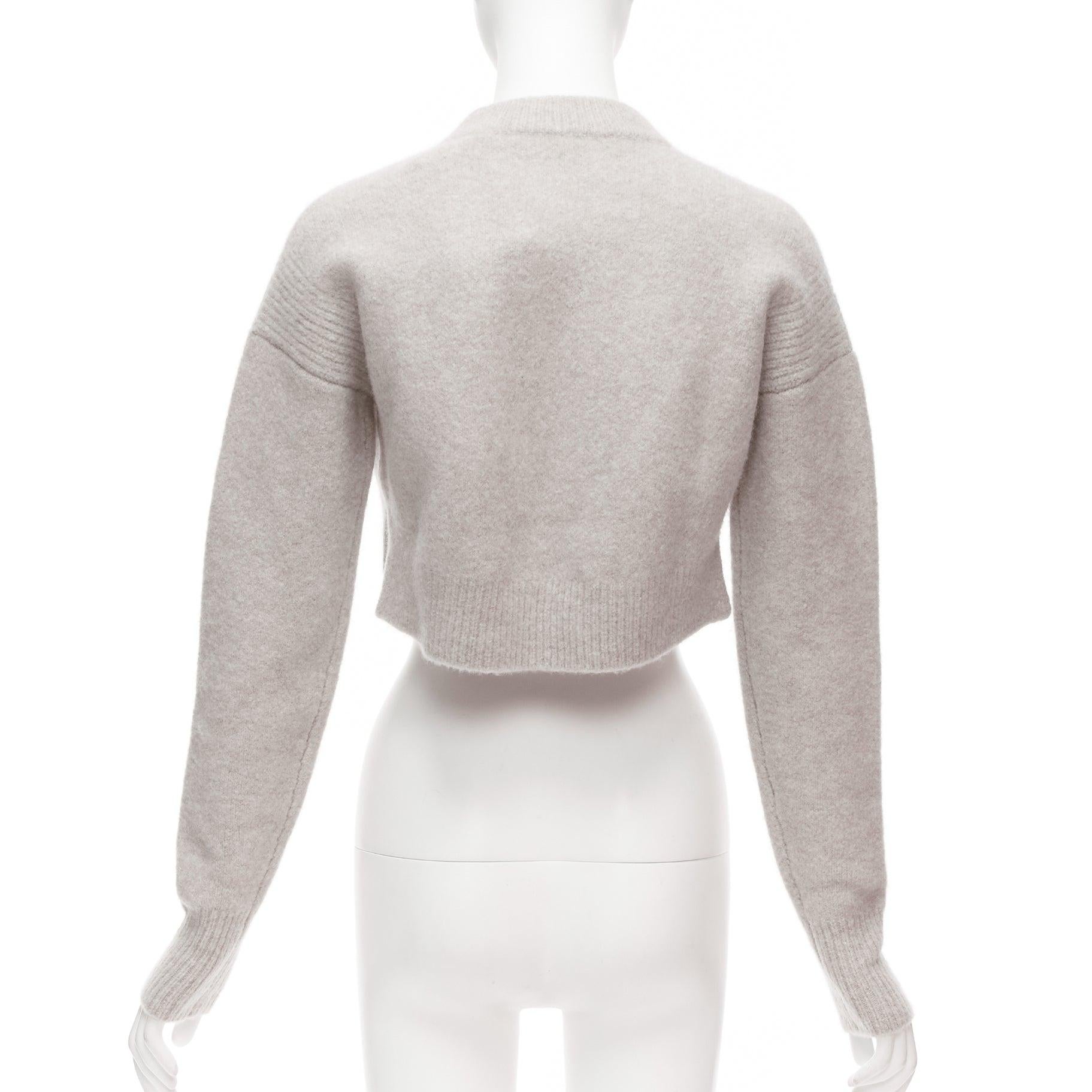 ALL SAINTS Naomi beige laine mélangée col bénitier à manches longues S en vente 1