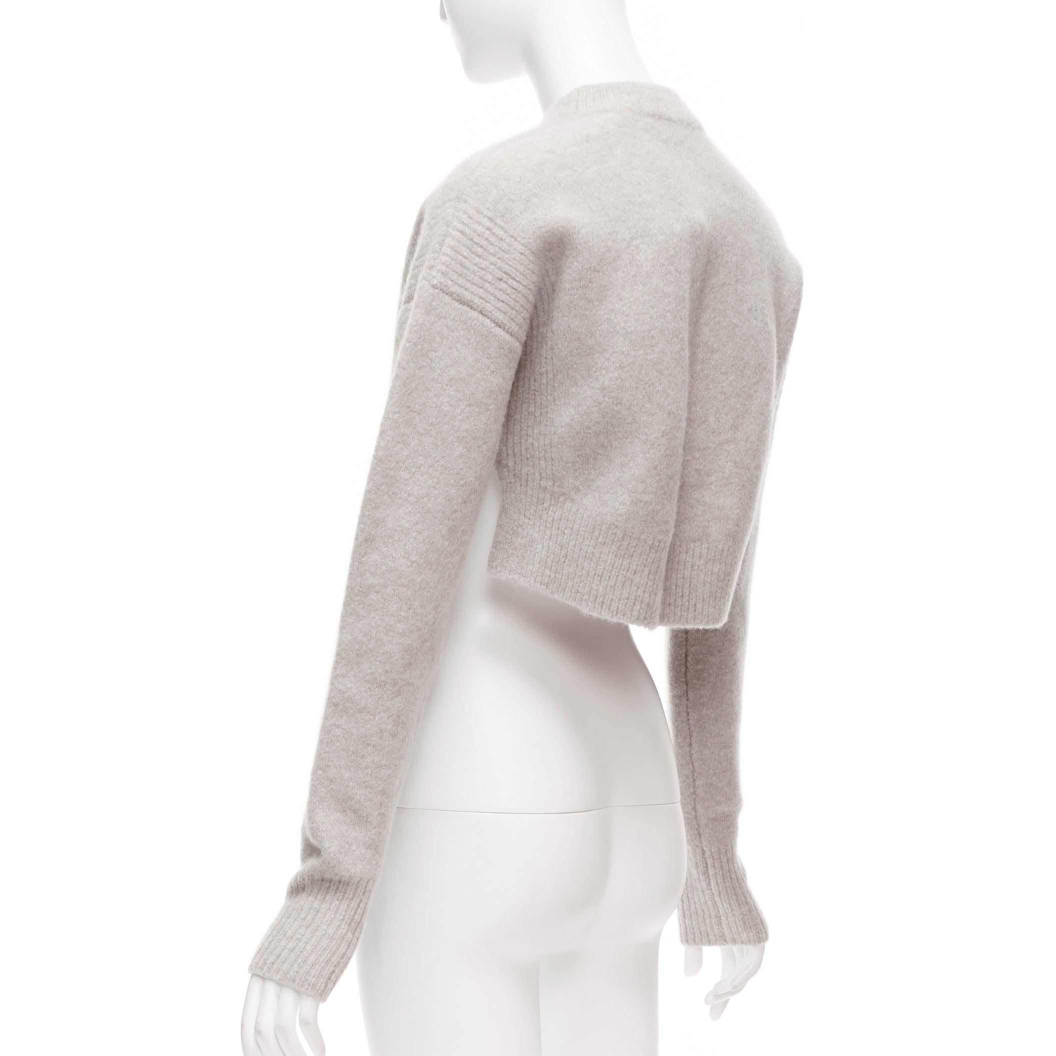 ALL SAINTS Naomi beige laine mélangée col bénitier à manches longues S en vente 2
