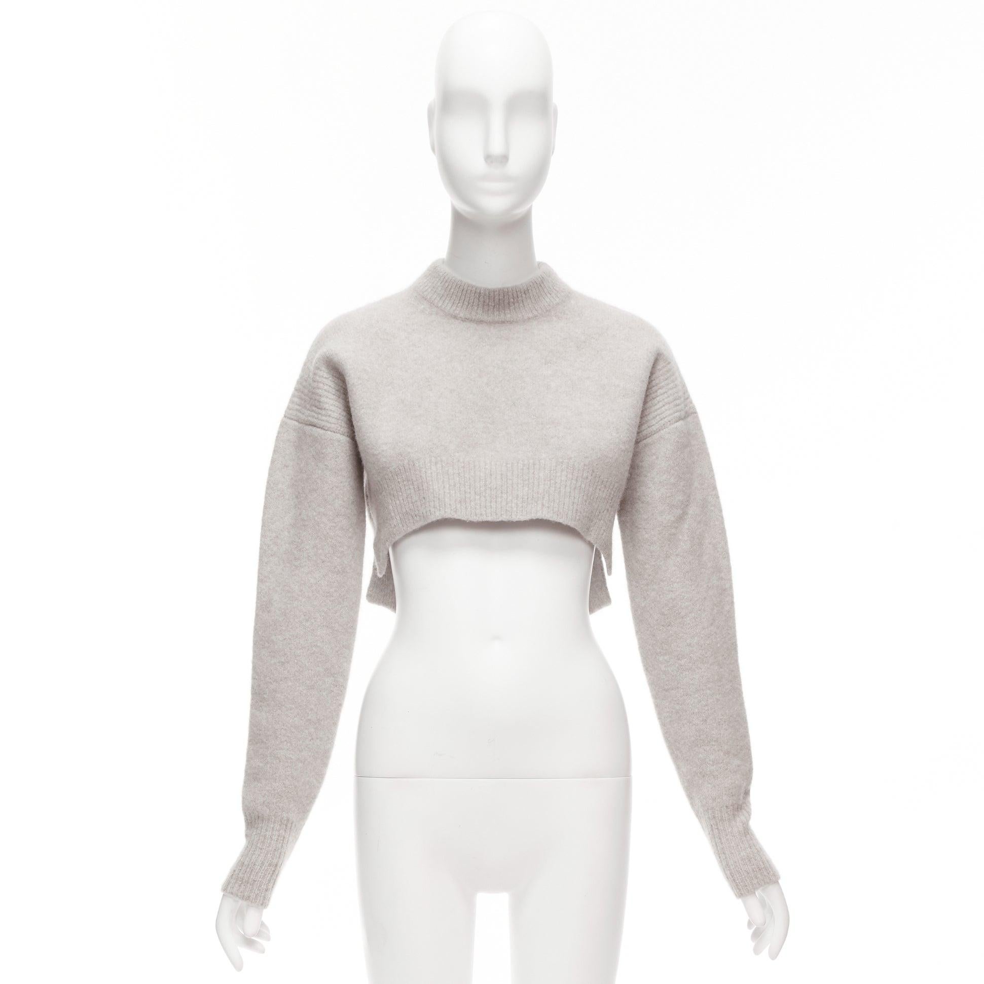 ALL SAINTS Naomi beige laine mélangée col bénitier à manches longues S en vente 5