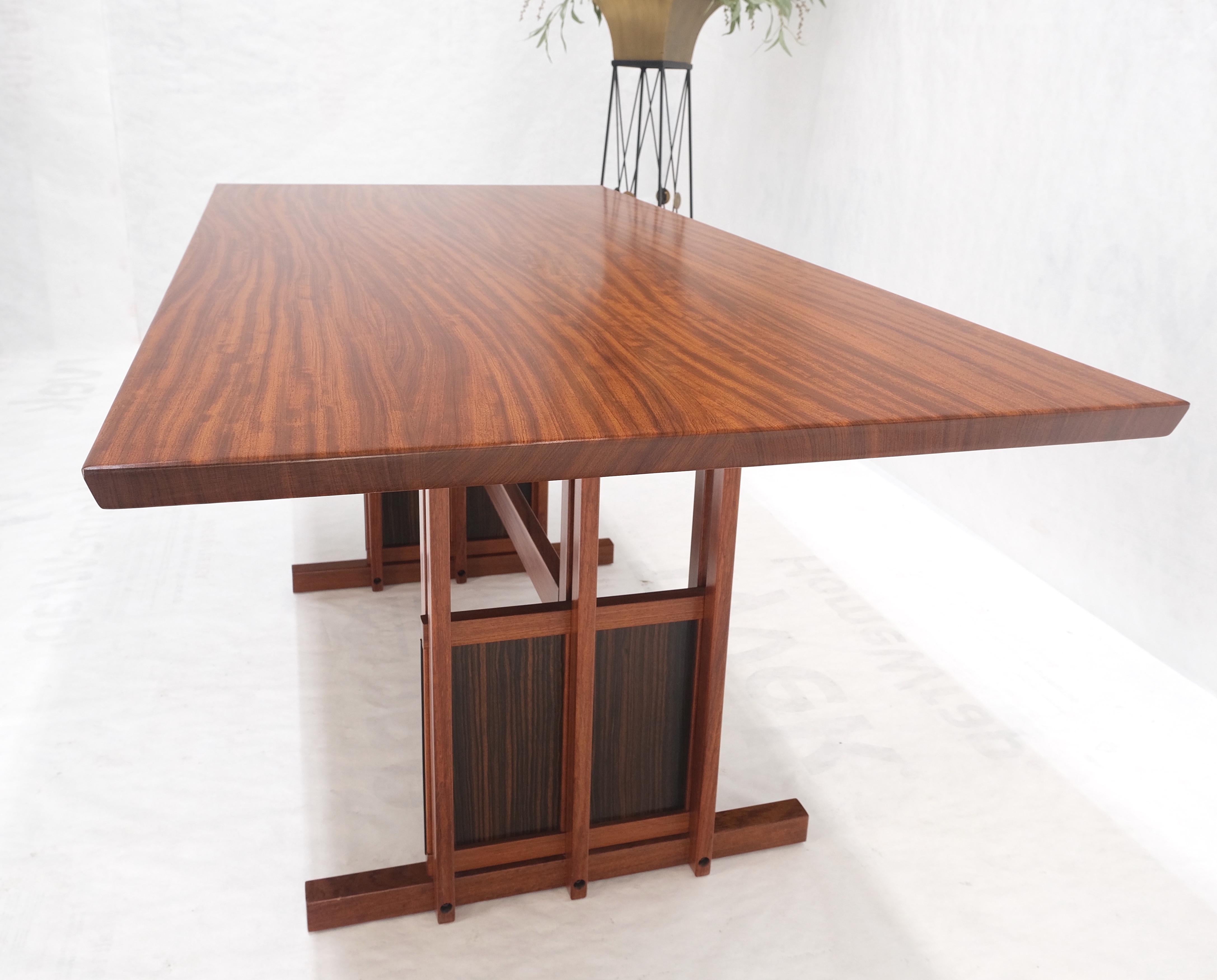 All Solid Teak Top and Base Architectural Studio Made Partners Desk Mint! For Sale 5