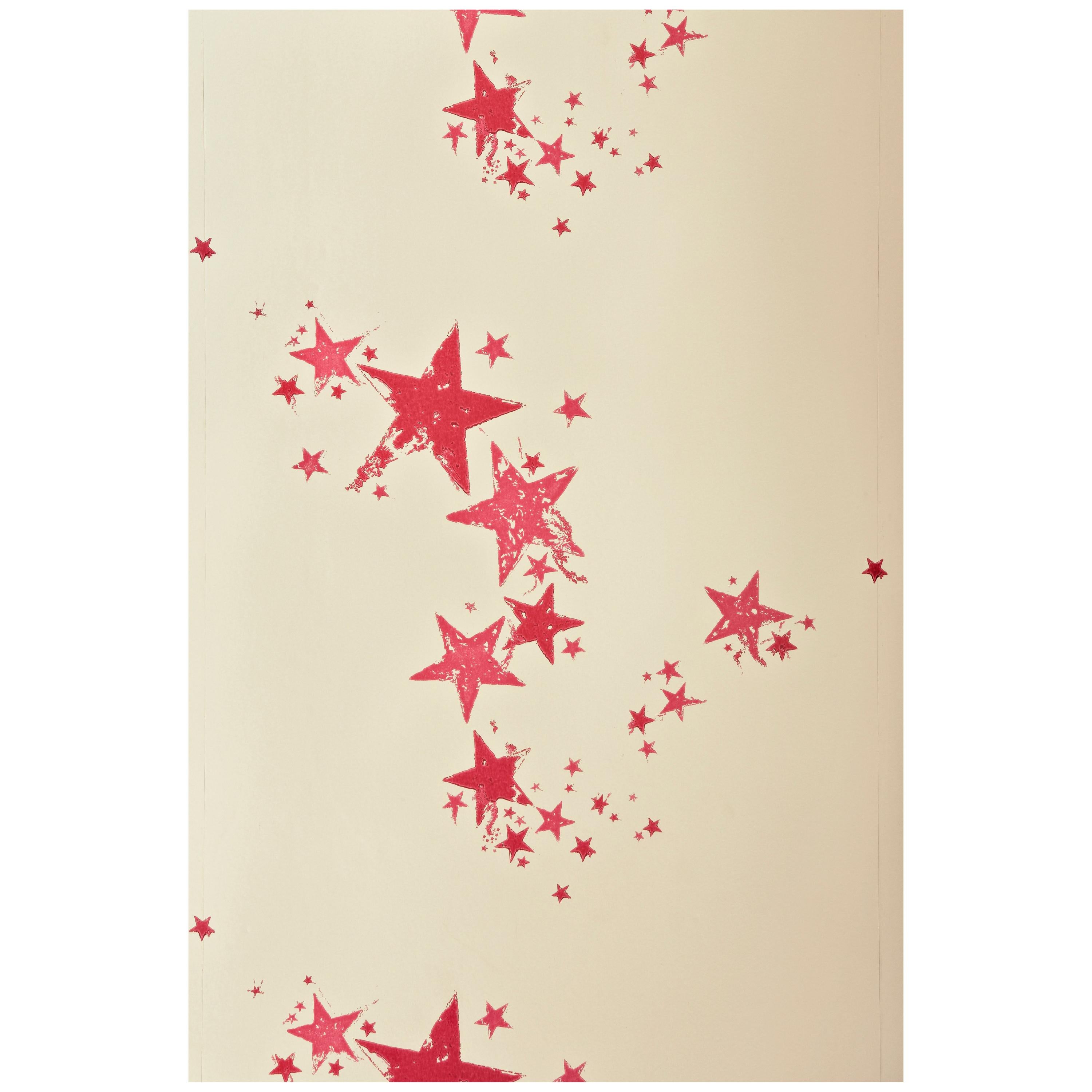 'All Star' Contemporary, Traditional Wallpaper in Candy For Sale