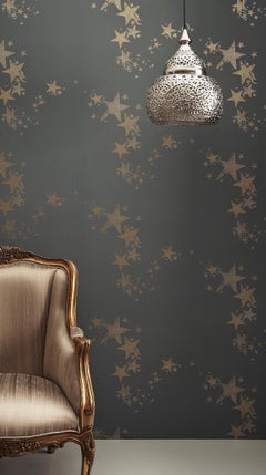 'All Star' Contemporary, Traditional Wallpaper in Gunmetal