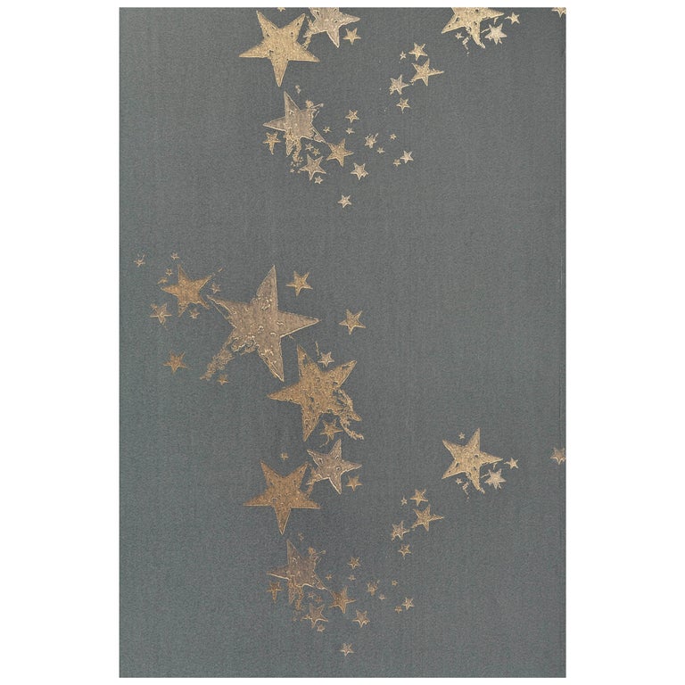 'All Star' Contemporary, Traditional Wallpaper in Gunmetal For Sale