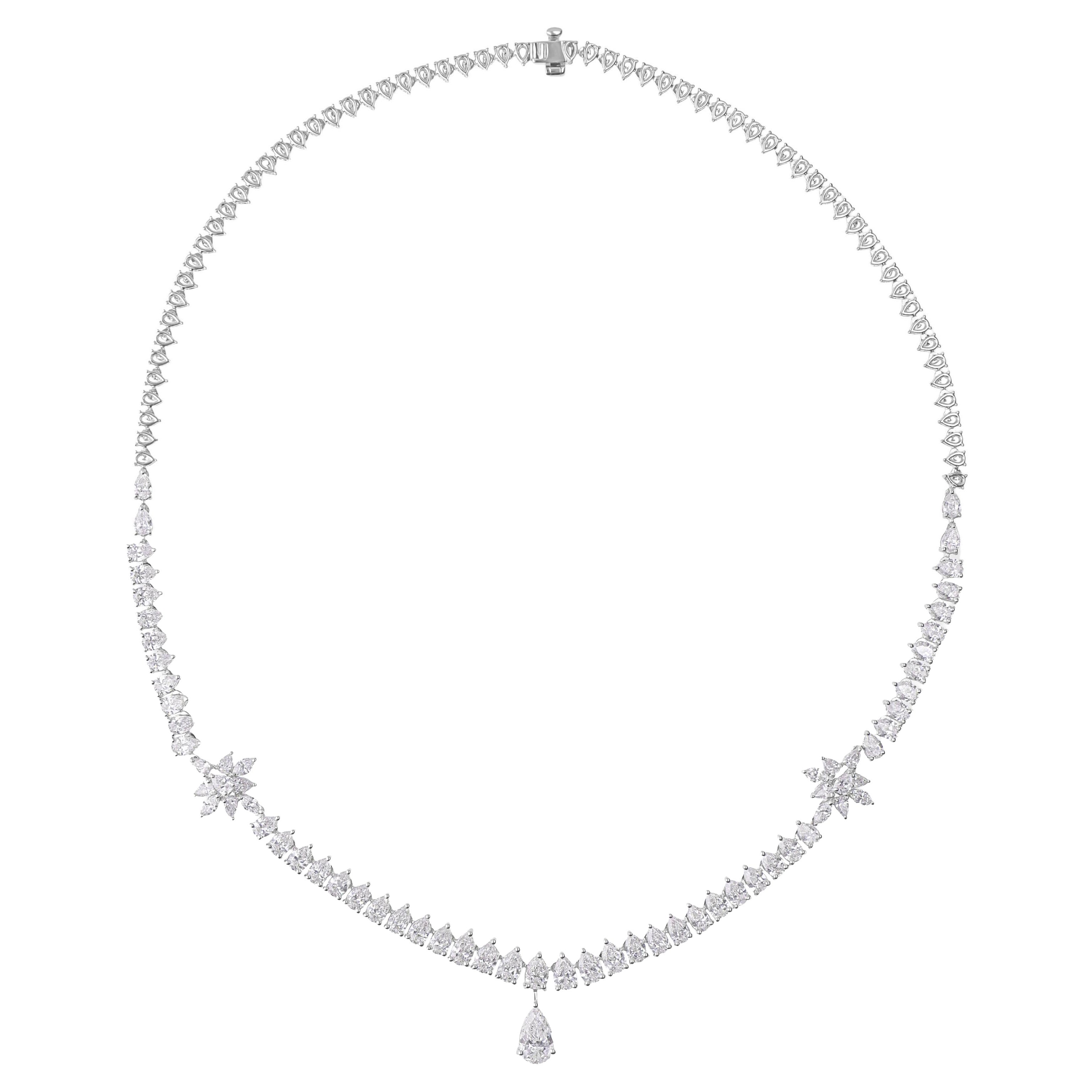 Tutte le tariffe pagate SI/H 10,34 carati Collana di diamanti in oro bianco 14Kt Regalo per lei