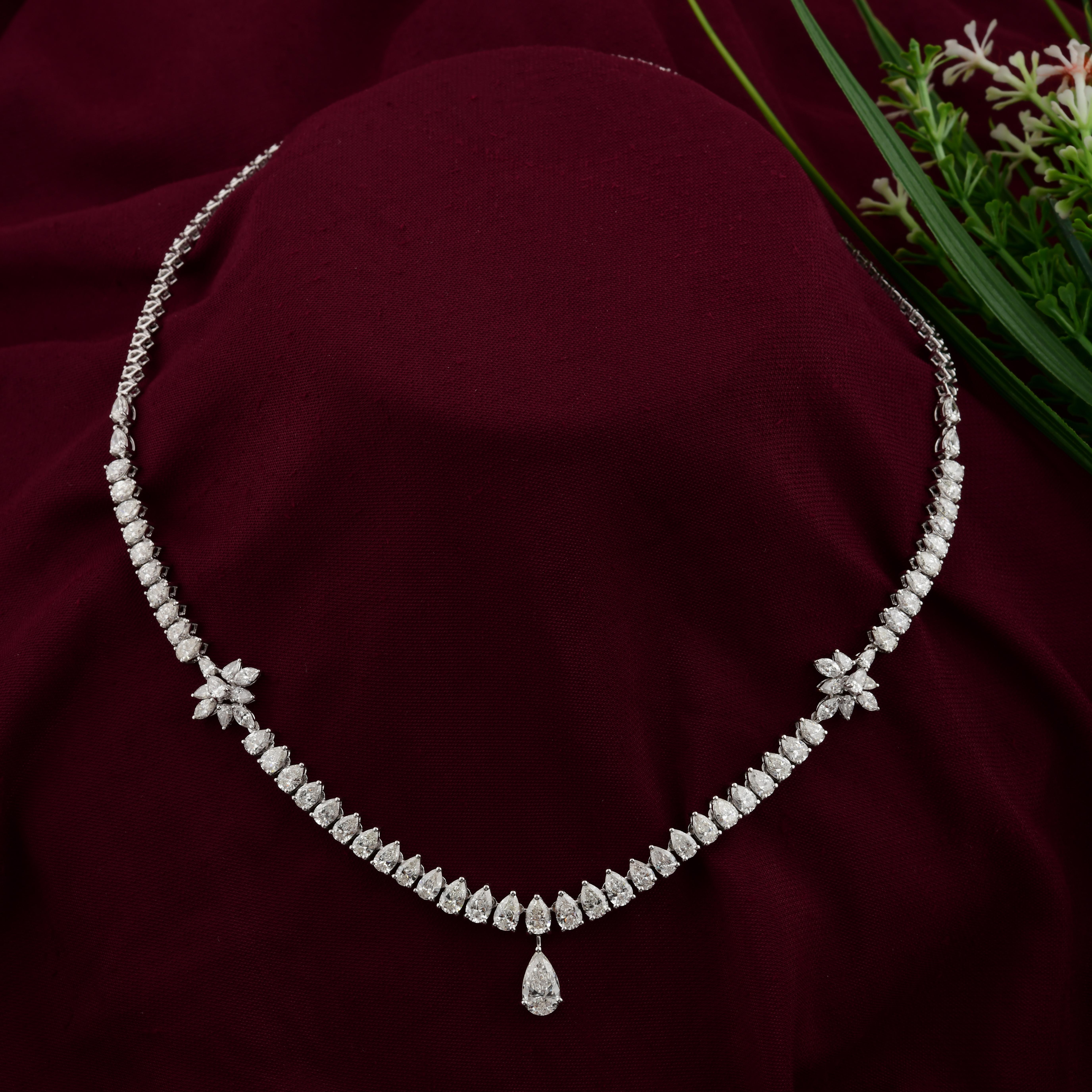 Taglio rotondo Tutte le tariffe pagate SI/H 10,34 carati Collana di diamanti in oro bianco 18Kt Regalo per la mamma in vendita