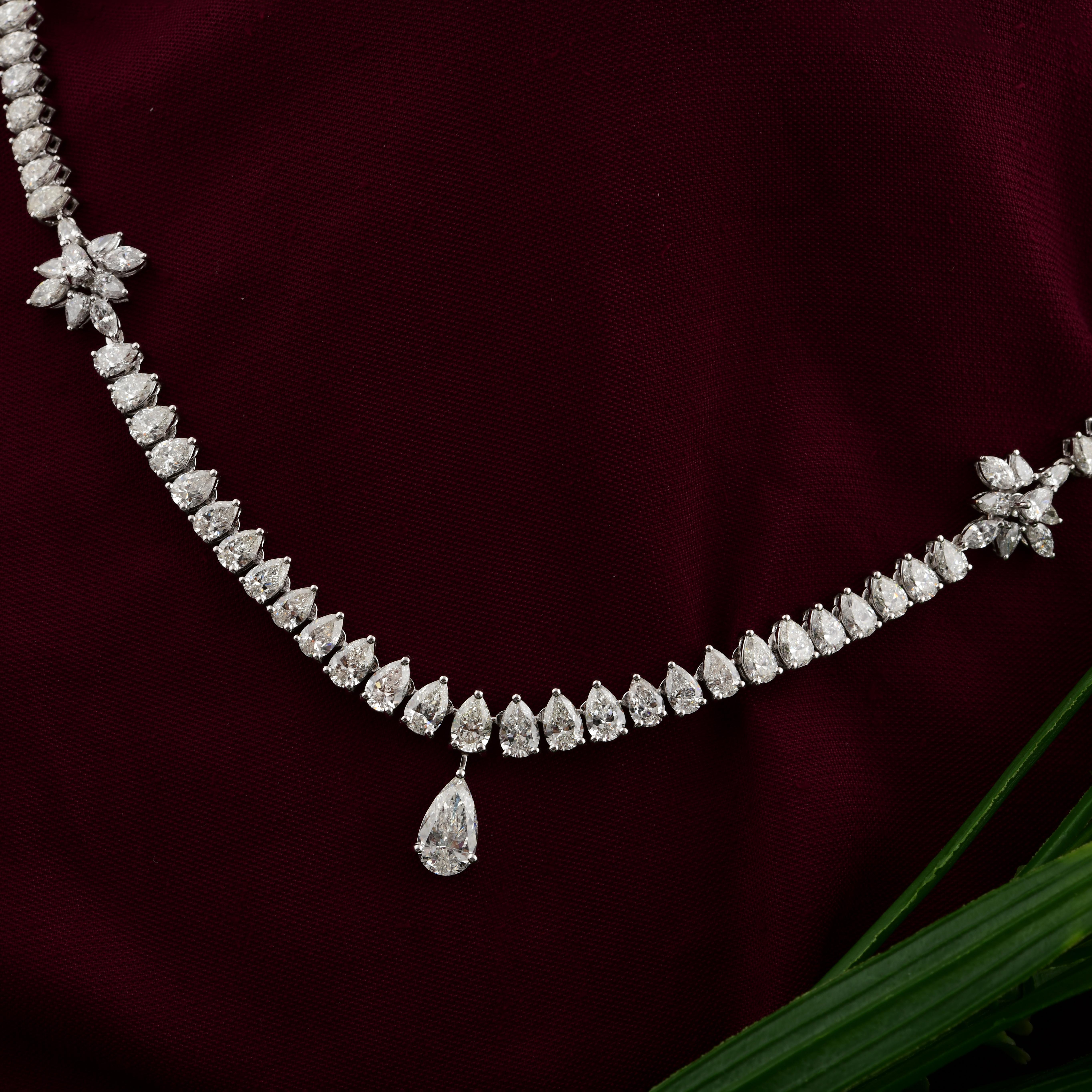 Tutte le tariffe pagate SI/H 10,34 carati Collana di diamanti in oro bianco 18Kt Regalo per la mamma In condizioni Nuovo in vendita a Diera, Dubai
