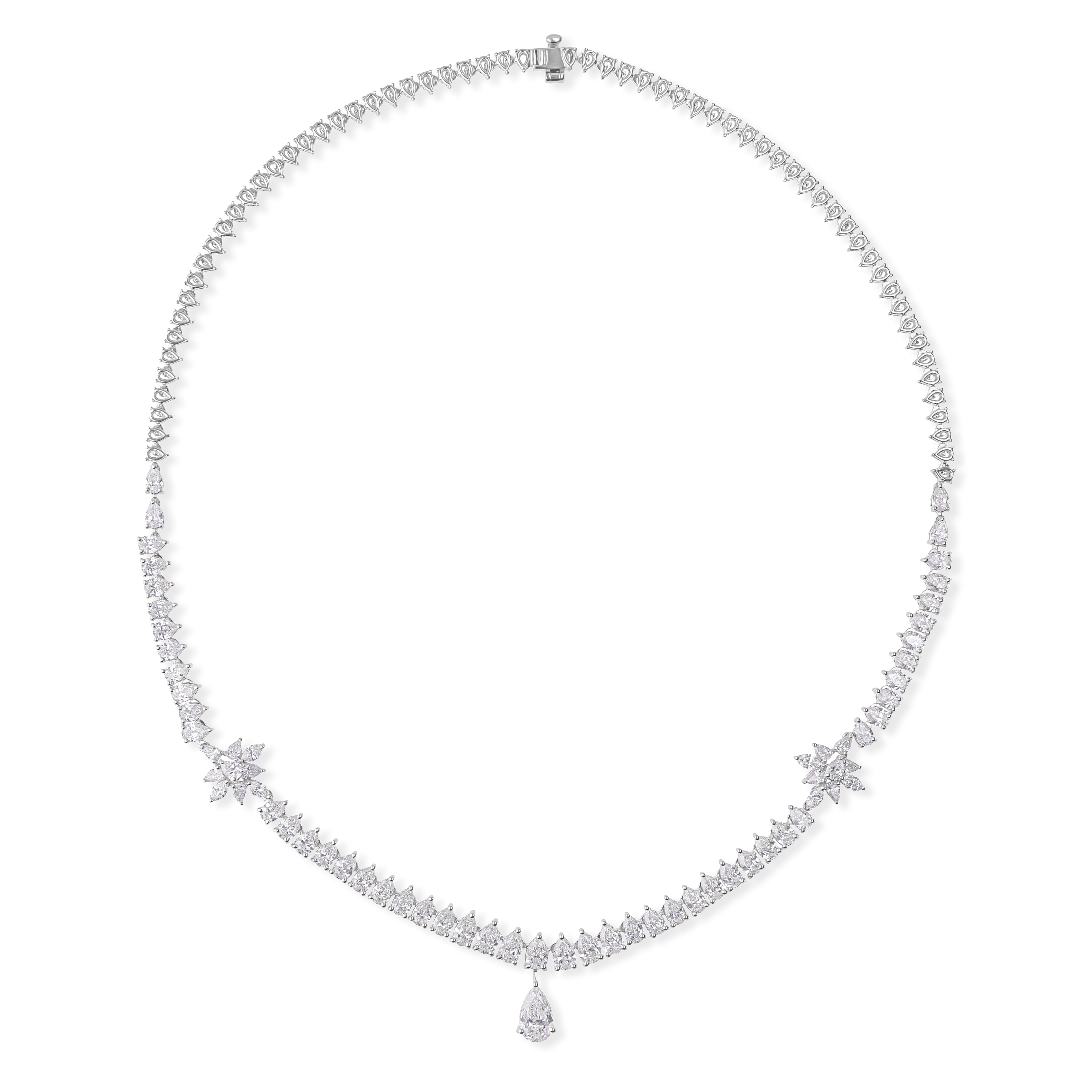Donna Tutte le tariffe pagate SI/H 10,34 carati Collana di diamanti in oro bianco 18Kt Regalo per la mamma in vendita