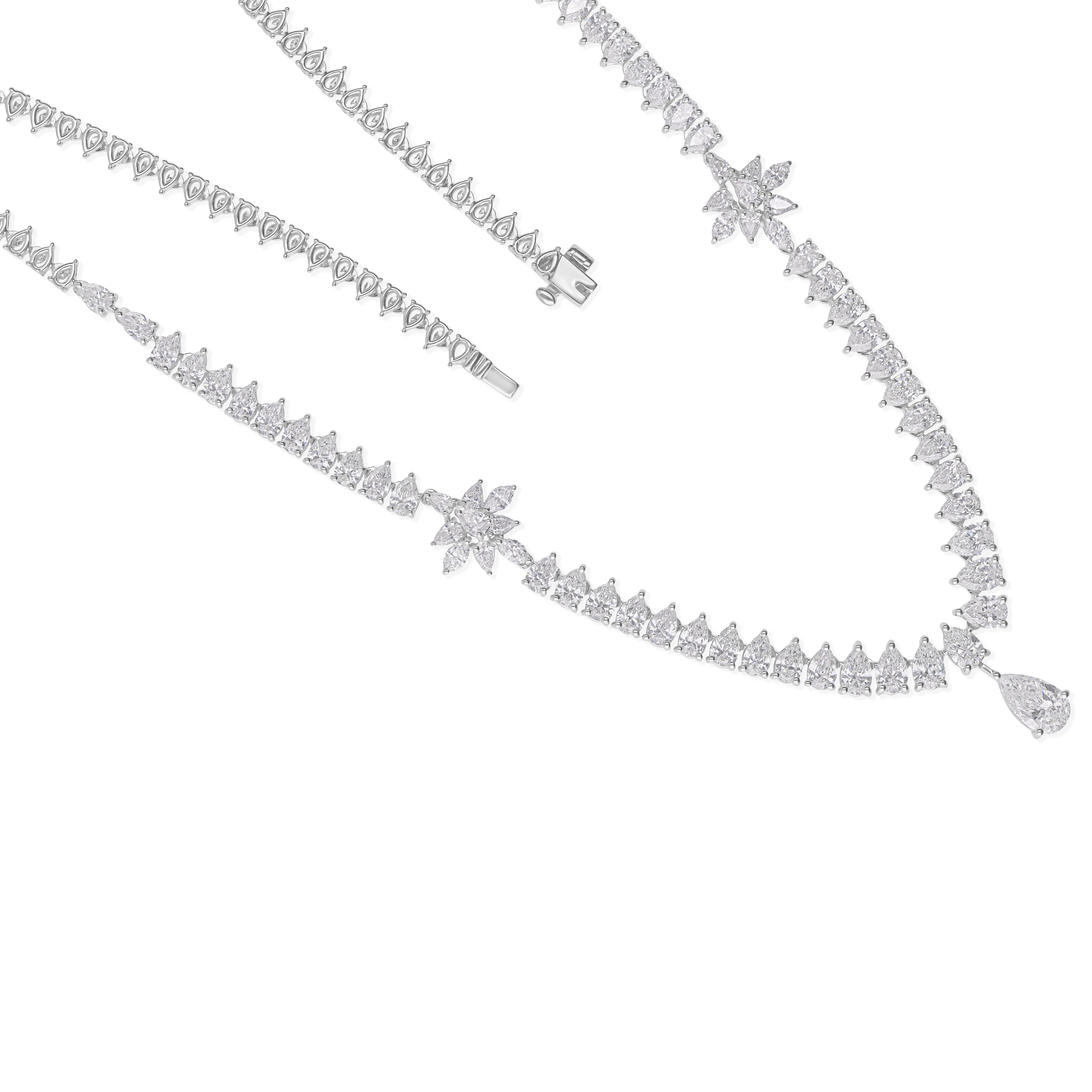 Tutte le tariffe pagate SI/H 10,34 carati Collana di diamanti in oro bianco 18Kt Regalo per la mamma in vendita 1