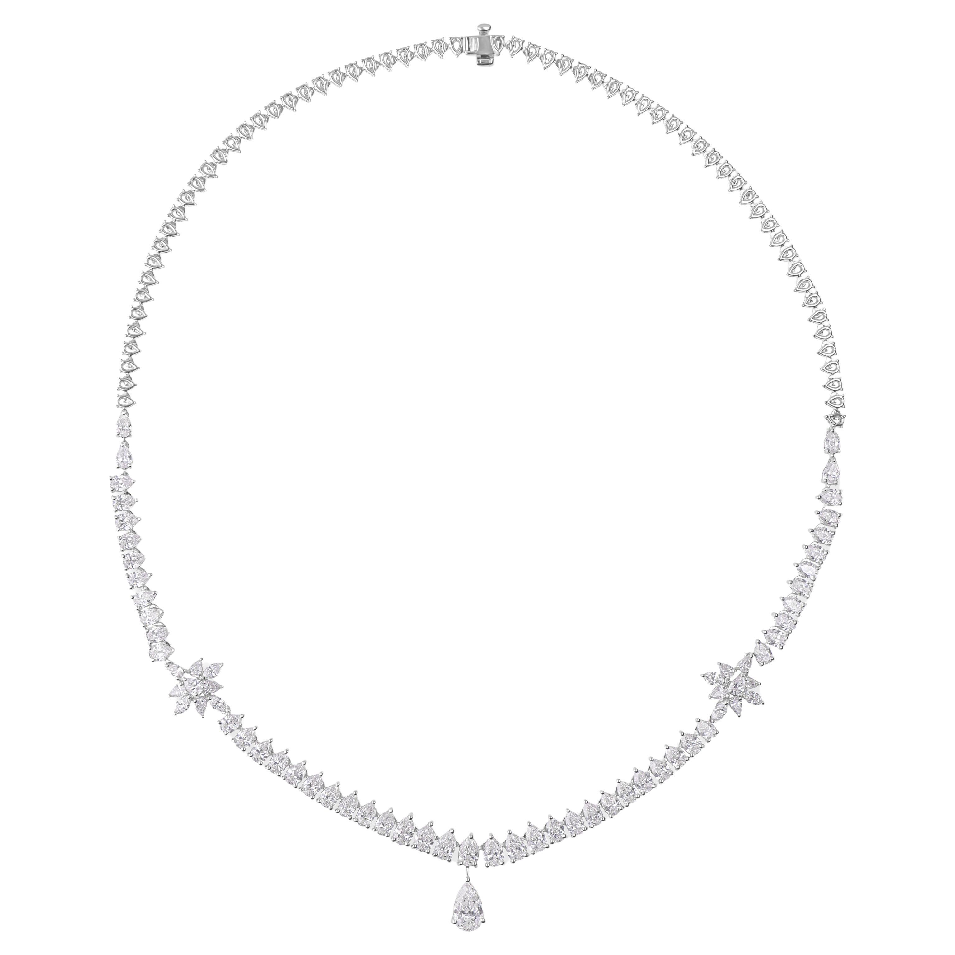 Tutte le tariffe pagate SI/H 10,34 carati Collana di diamanti in oro bianco 18Kt Regalo per la mamma in vendita