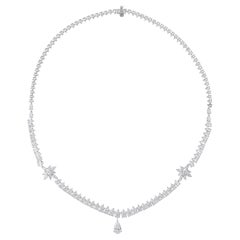 Tutte le tariffe pagate SI/H 10,34 carati Collana di diamanti in oro bianco 18Kt Regalo per la mamma