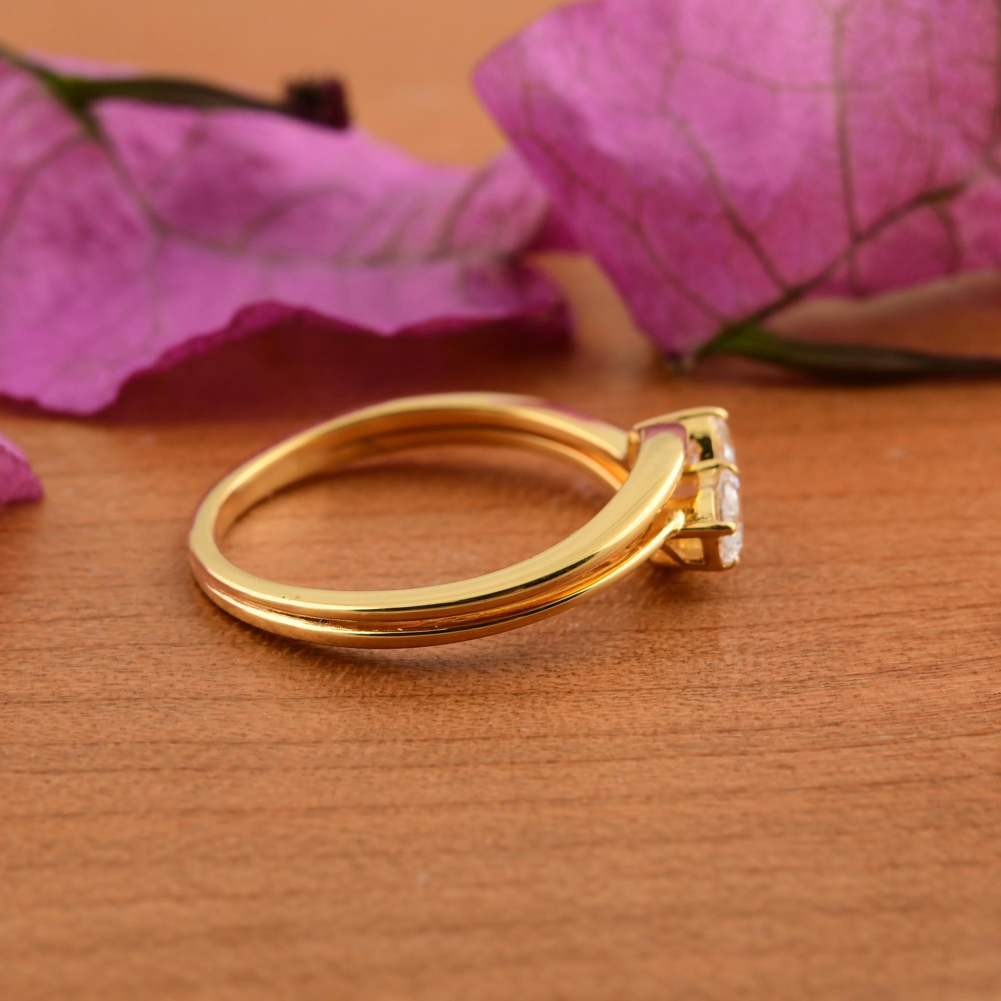 in vendita:  Tutte le tariffe sono pagate Dainty Two Stone Pear Cut Diamond Ring Regalo in oro giallo 18 carati 7