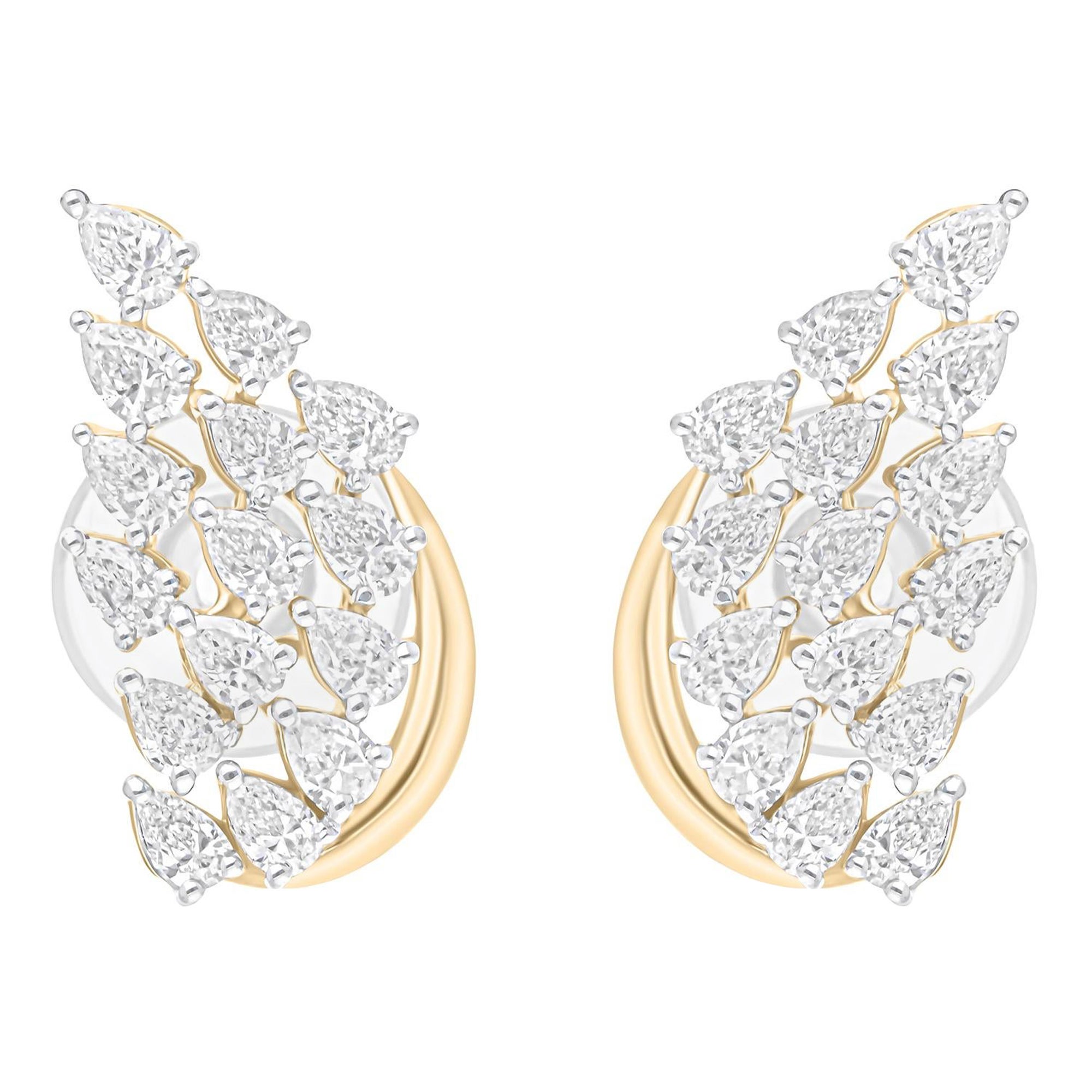 Tutte le tariffe pagate Dichiarazione SI/H Orecchini da sposa con diamanti in oro giallo 14 carati