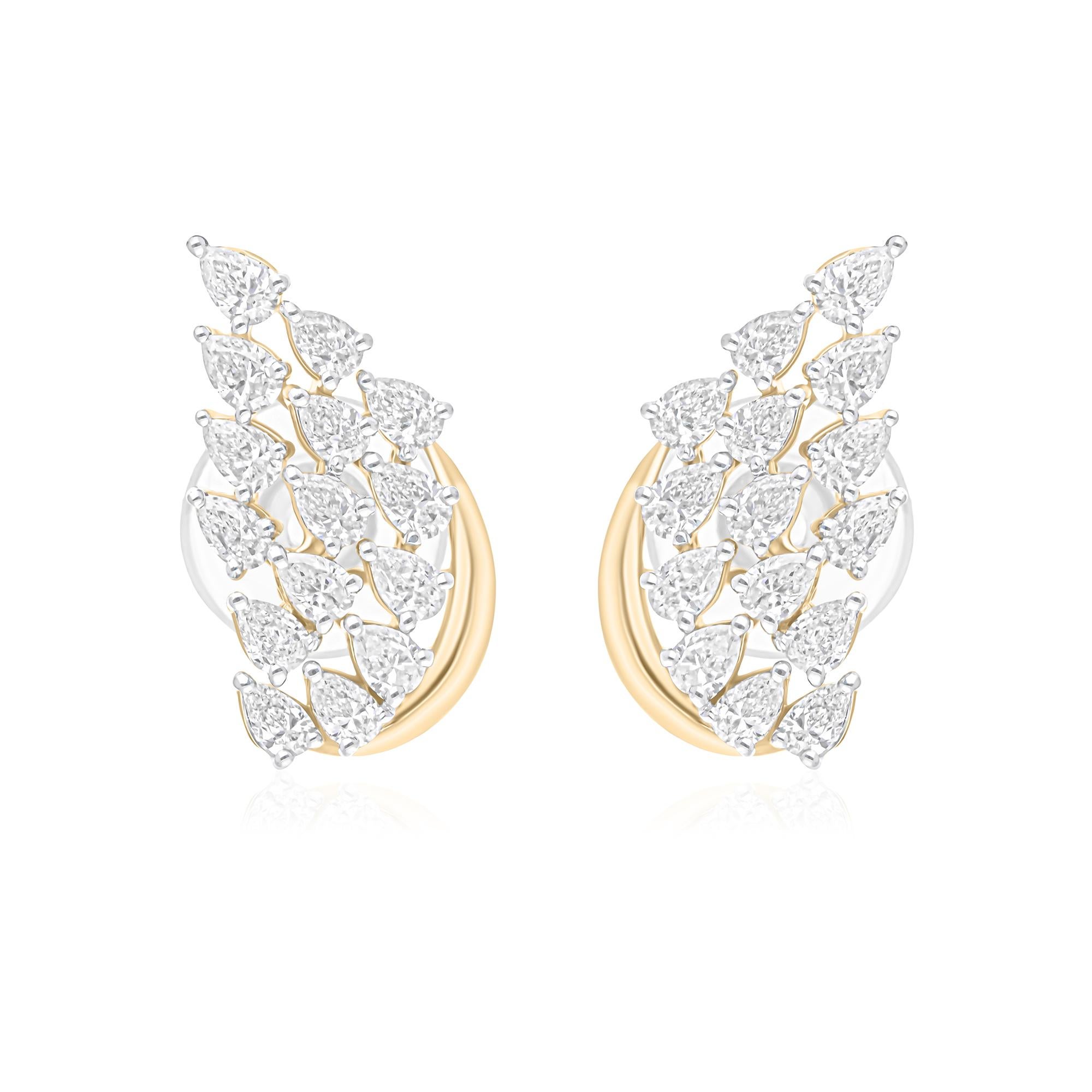 Tutte le tariffe pagate Dichiarazione SI/H Orecchini da sposa con diamanti in oro giallo 18 carati