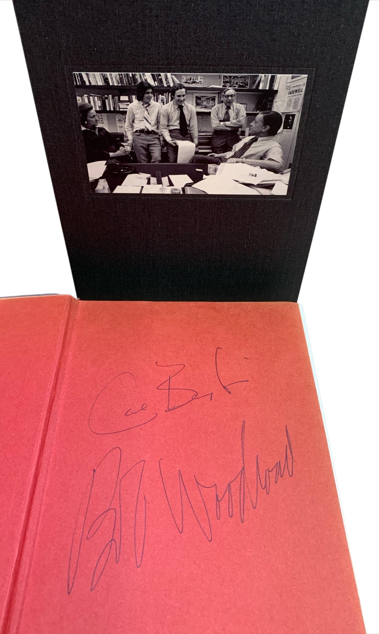 Woodward, Bob, Bernstein, Carl, All the President's Men. New York: Simon and Schuster, 1974. Signed by Bernstein and Woodward. First edition, fifth printing. Octovo. Original dust jacket with slipcase.
This first edition of All the President’s Men