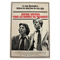 All the President's Men Spanish Film Poster, Robert Redfort, Dustin Hoffman 1976