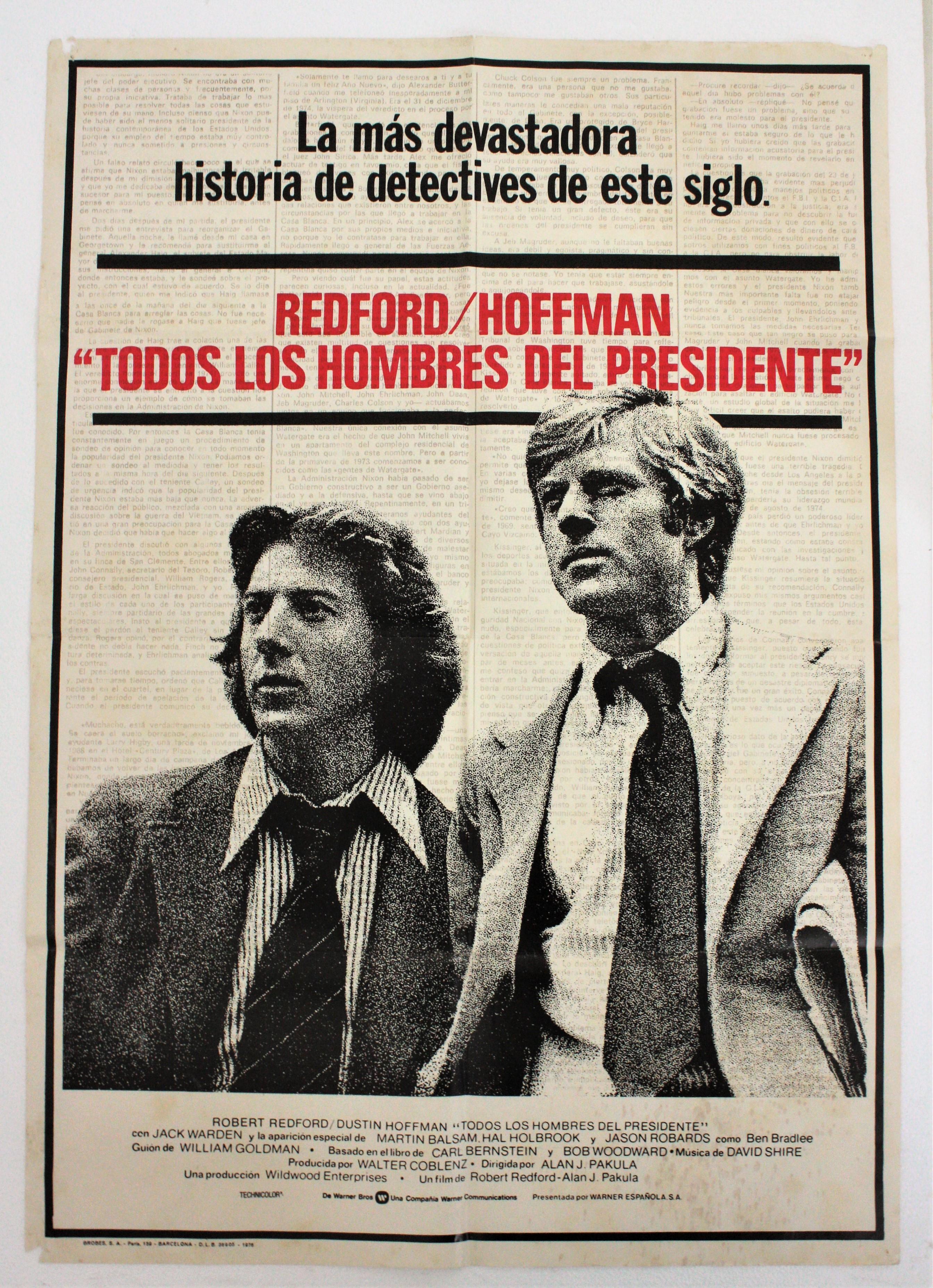 Espagnol Tous les hommes du président - Affiche de film espagnol, 1976 en vente