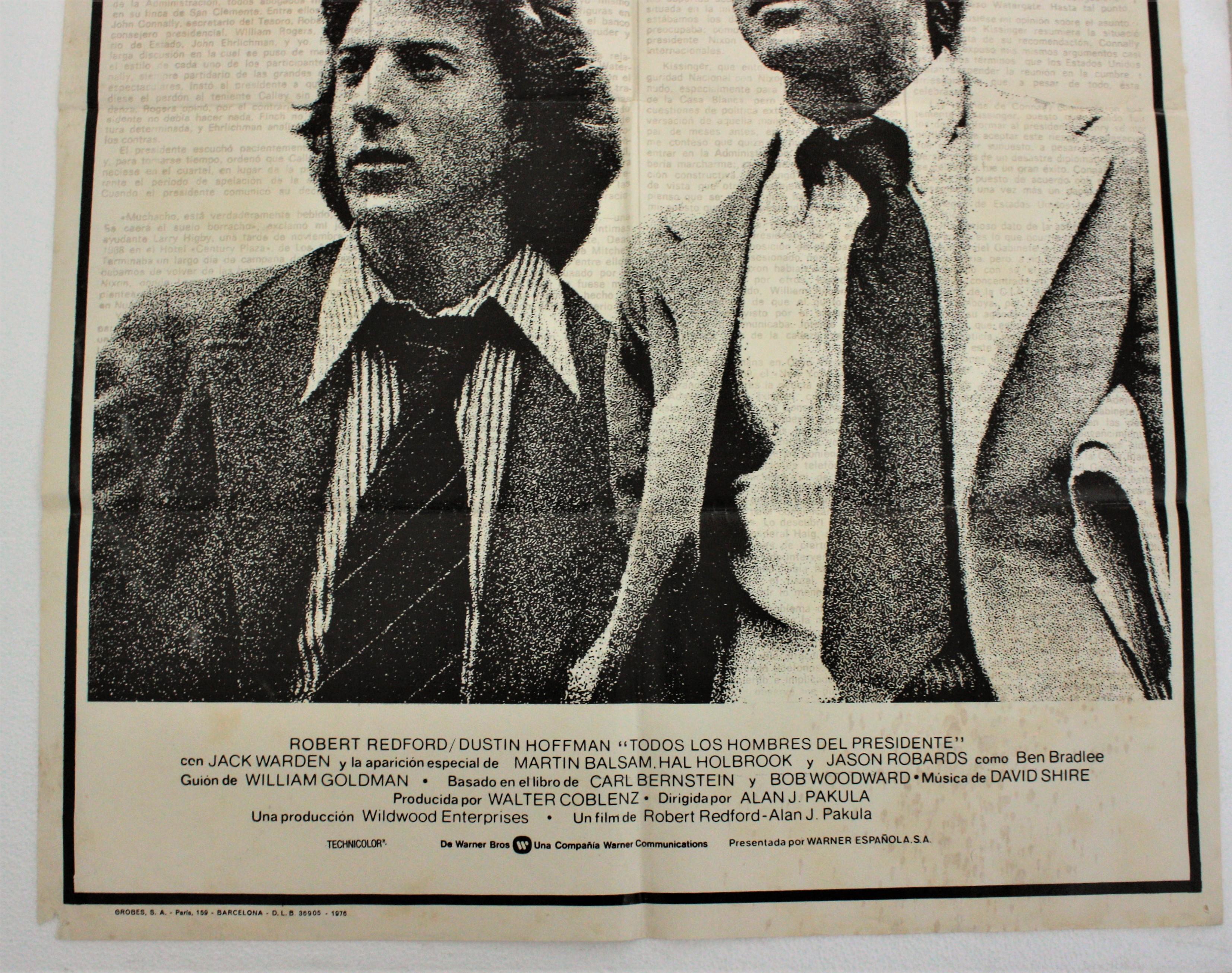 Tous les hommes du président - Affiche de film espagnol, 1976 Bon état - En vente à Barcelona, ES