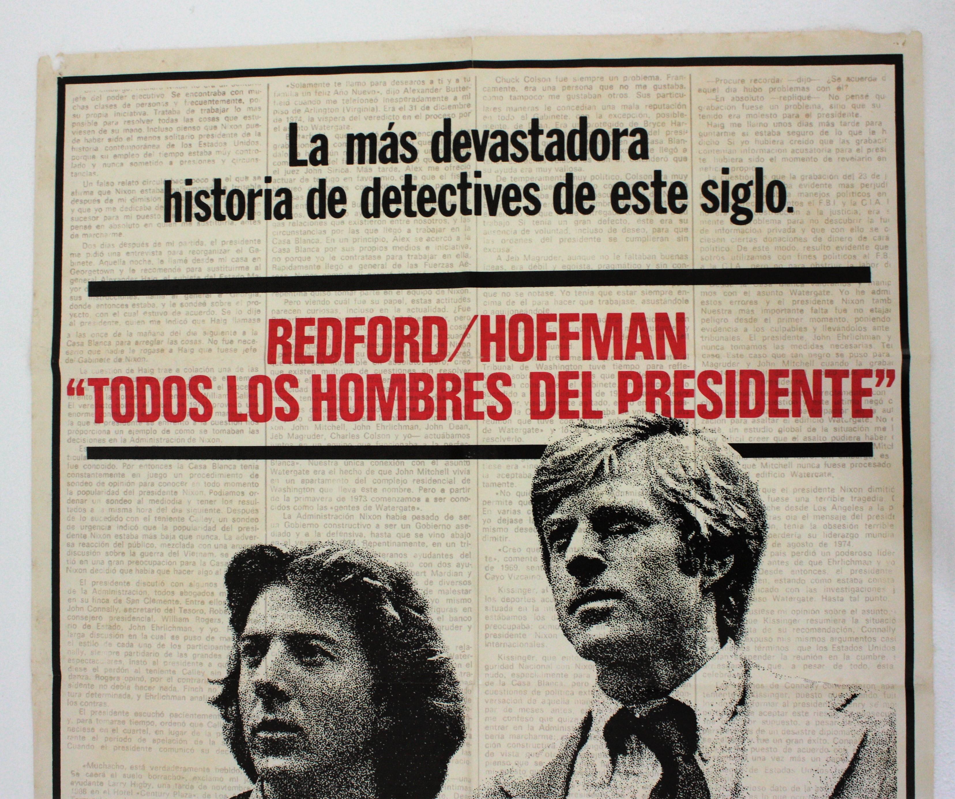 20ième siècle Tous les hommes du président - Affiche de film espagnol, 1976 en vente