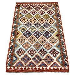 All Wool Colorful Kilim 4' 5" x 6' 5"