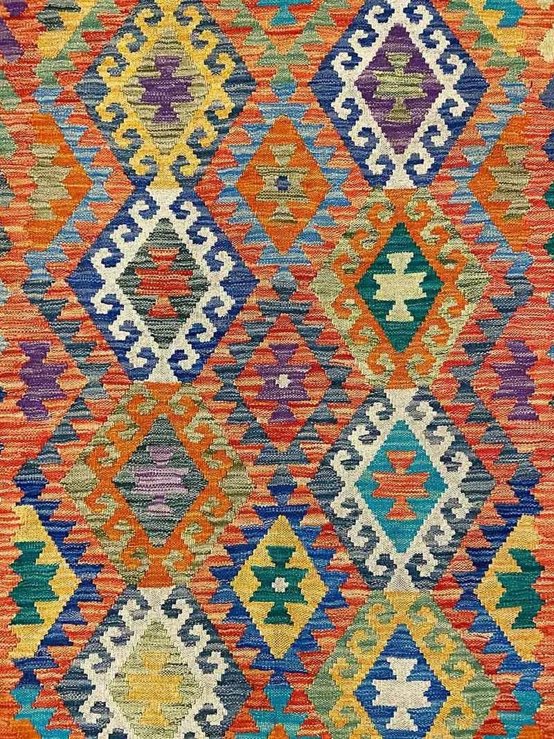 Hand-Woven All Wool Colorful Kilim 5' 1